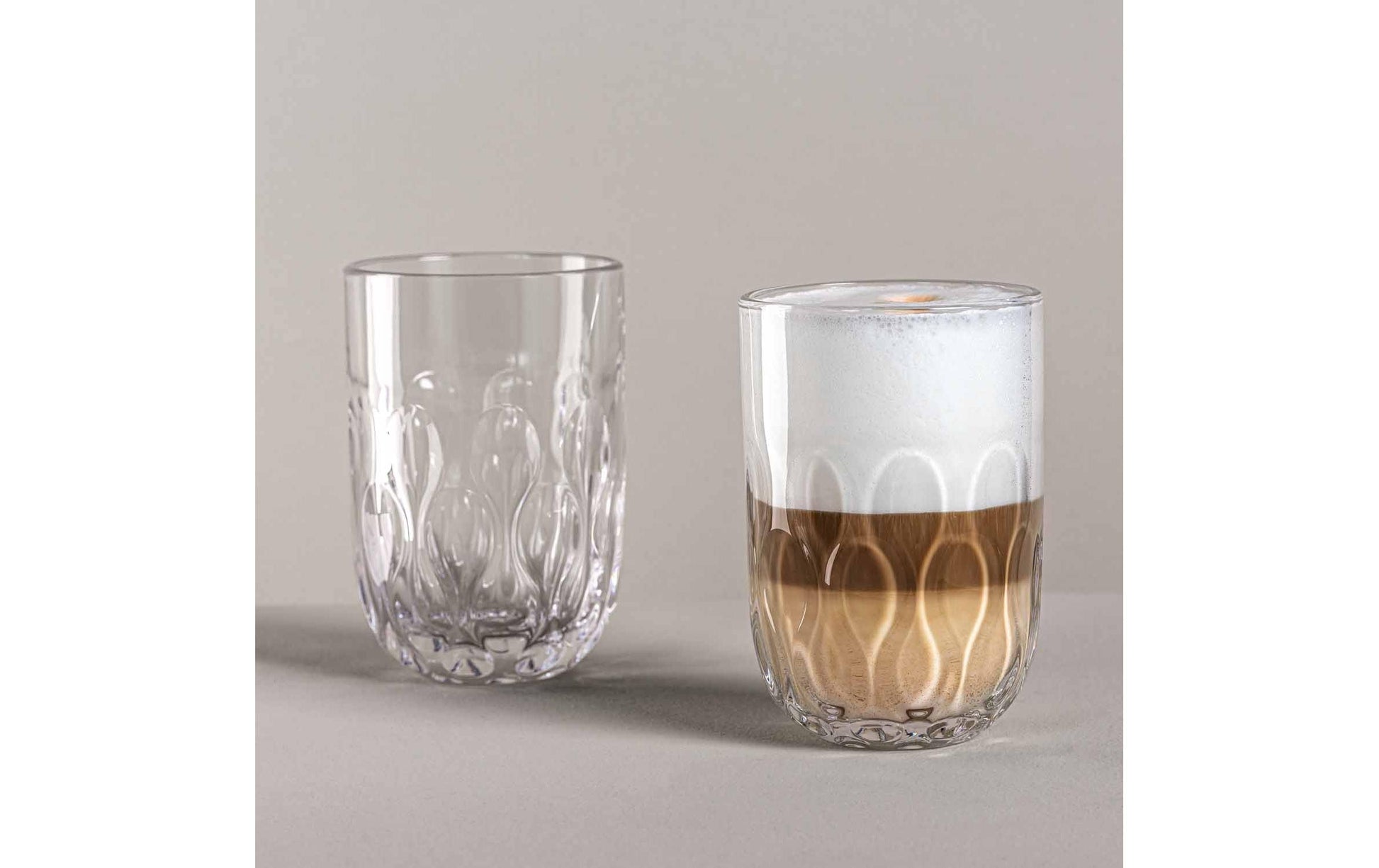 LEONARDO Cappuccinotasse – 2er Set, 380 ml, Ø 8,0 cm, H 12,0 cm, Glas, Transparent