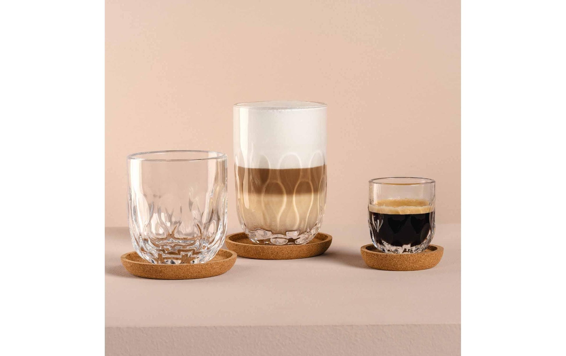 LEONARDO Cappuccinotasse – 2er Set, 220 ml, Ø 8,0 cm, H 9,0 cm, Kalk-Natron-Glas, Transparent
