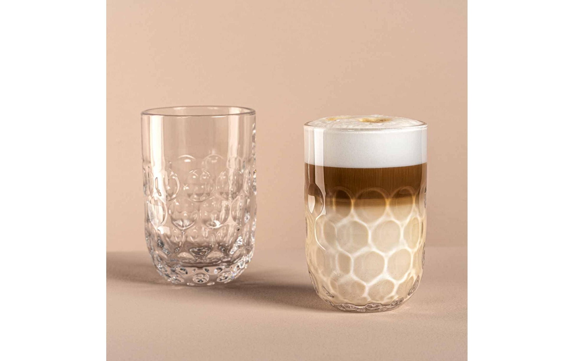 LEONARDO Cappuccinotasse – 2er Set, 380 ml, Ø 8,0 cm, H 12,0 cm, Glas, Transparent