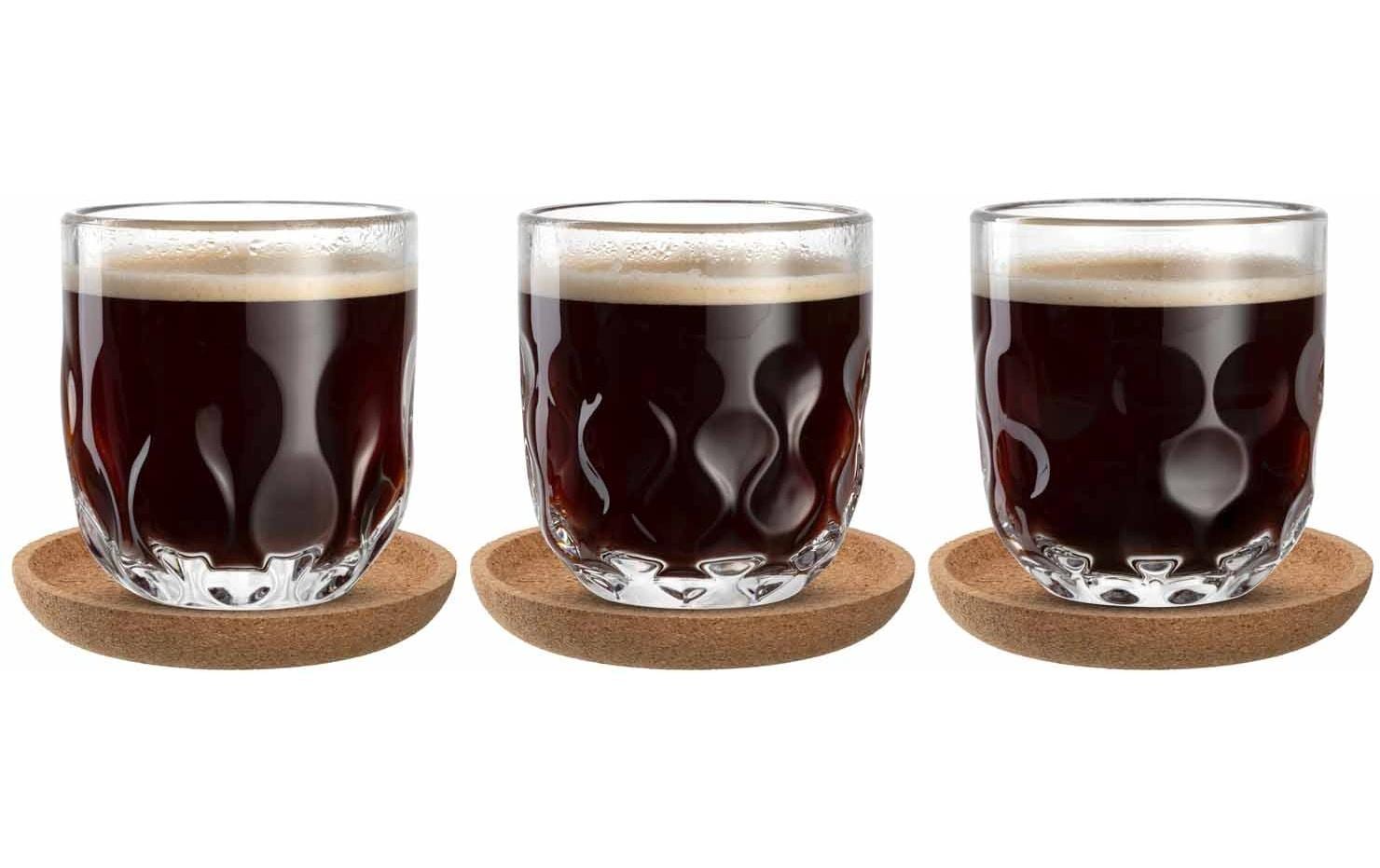 LEONARDO Cappuccinotasse – 6er Set, 220 ml, Ø 8,0 cm, H 9,0 cm, Glas, Transparent