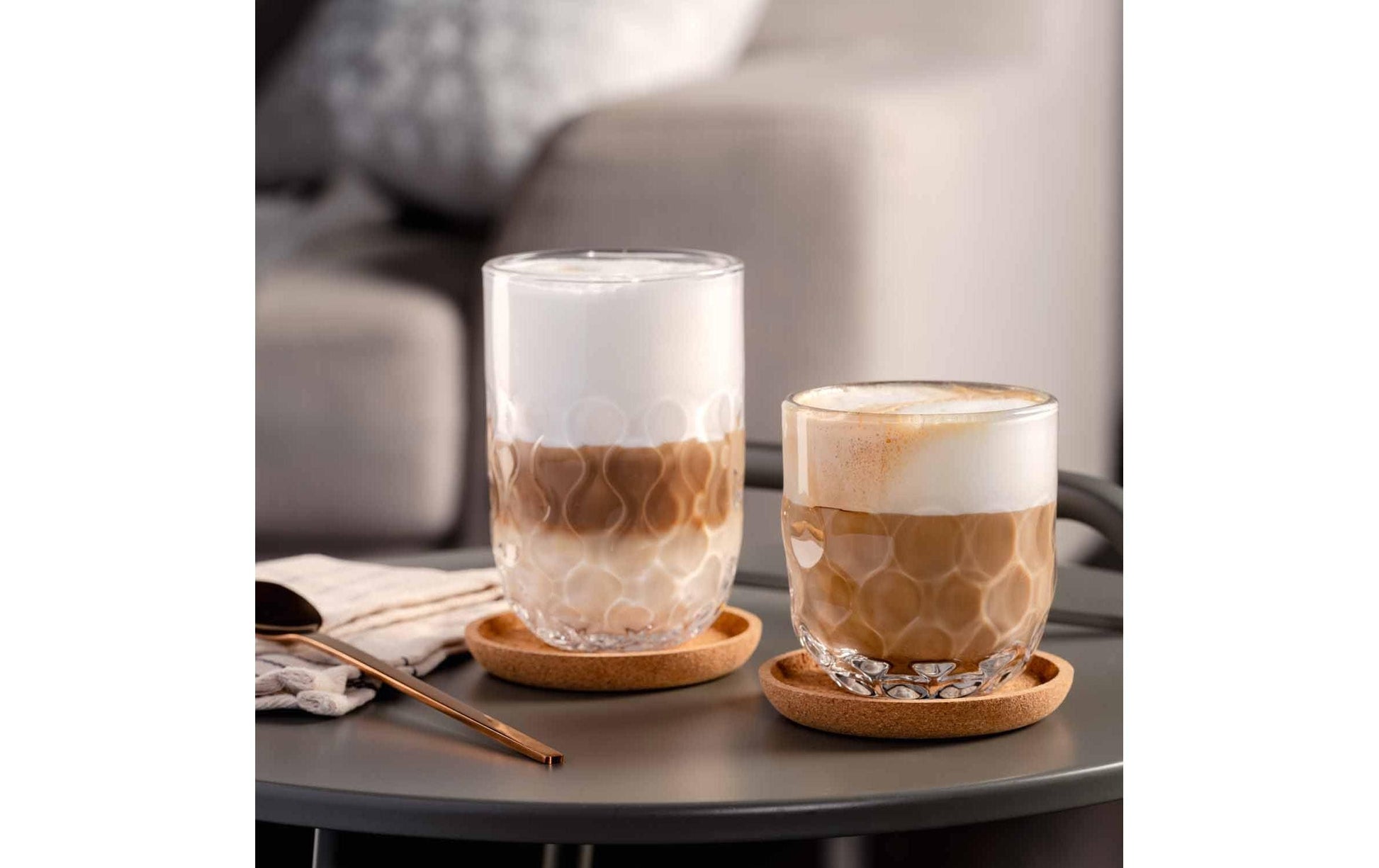 LEONARDO Cappuccinotasse – 2er Set, 220 ml, Ø 8,0 cm, H 9,0 cm, Glas (Kalk-Natron-Glas), Transparent