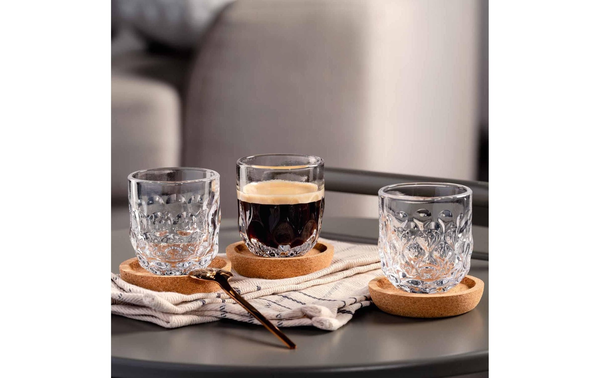 LEONARDO Korkuntersetzer – 4er Set, Ø 6,0 cm, H 3,0 cm, Kork, Braun, für Gläser
