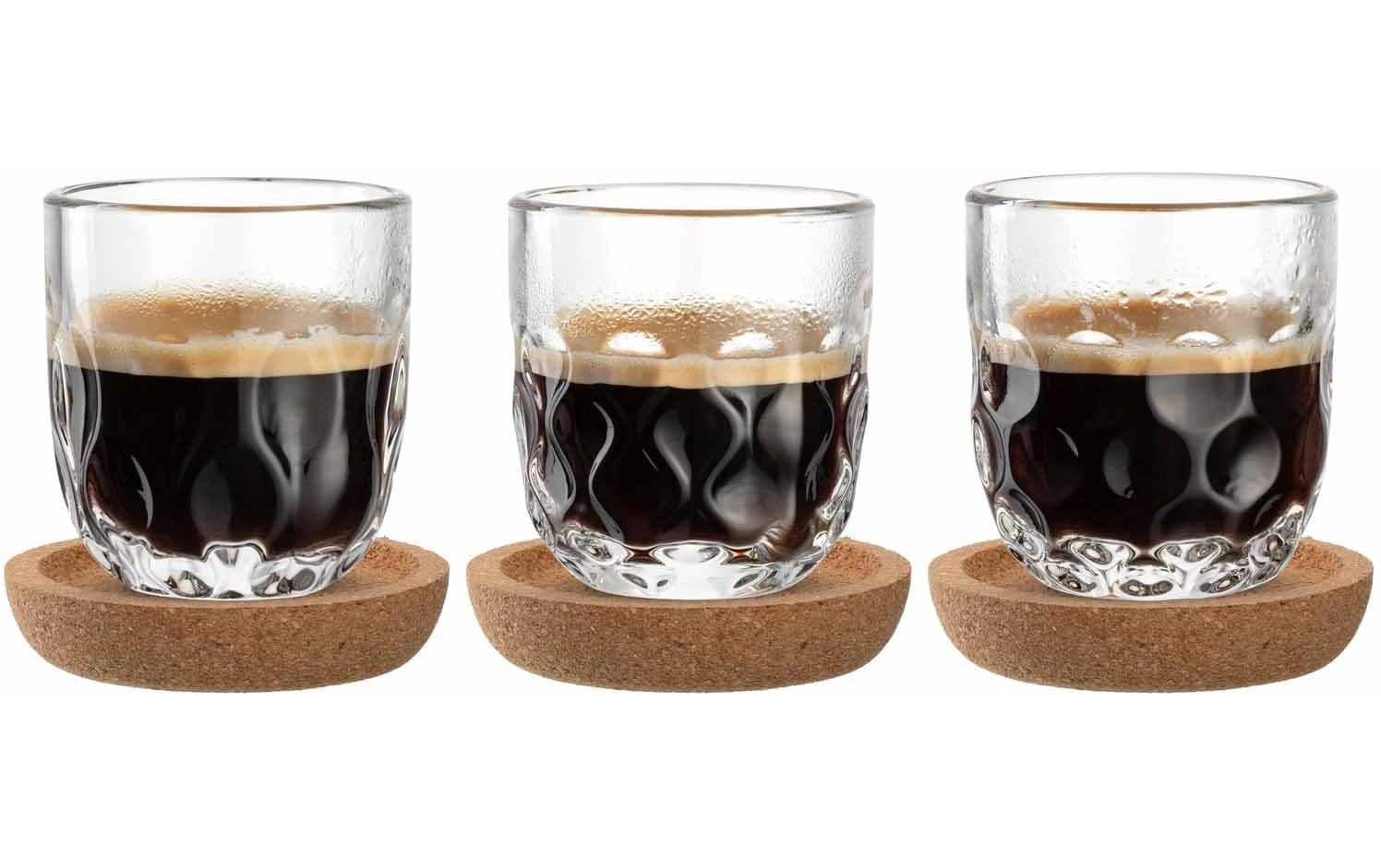 LEONARDO Espressotasse GOCCE – 6-teiliges Set, 60 ml, Ø 5,0 cm, H 6,0 cm, Glas, Transparent