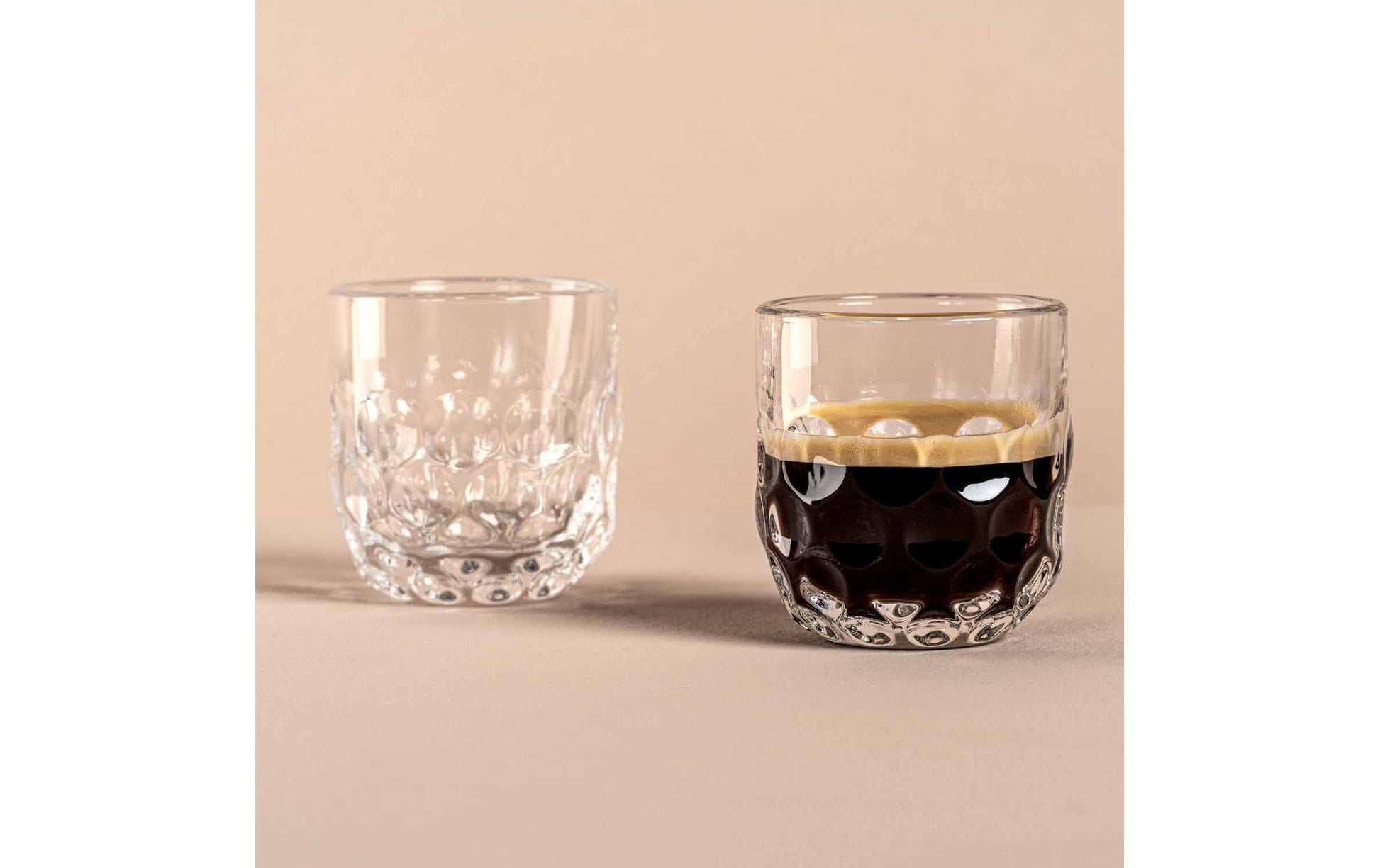 LEONARDO Espressotasse GOCCE – 2er Set, 60 ml, Ø 5,0 cm, H 6,0 cm, Kalk-Natron-Glas, Transparent