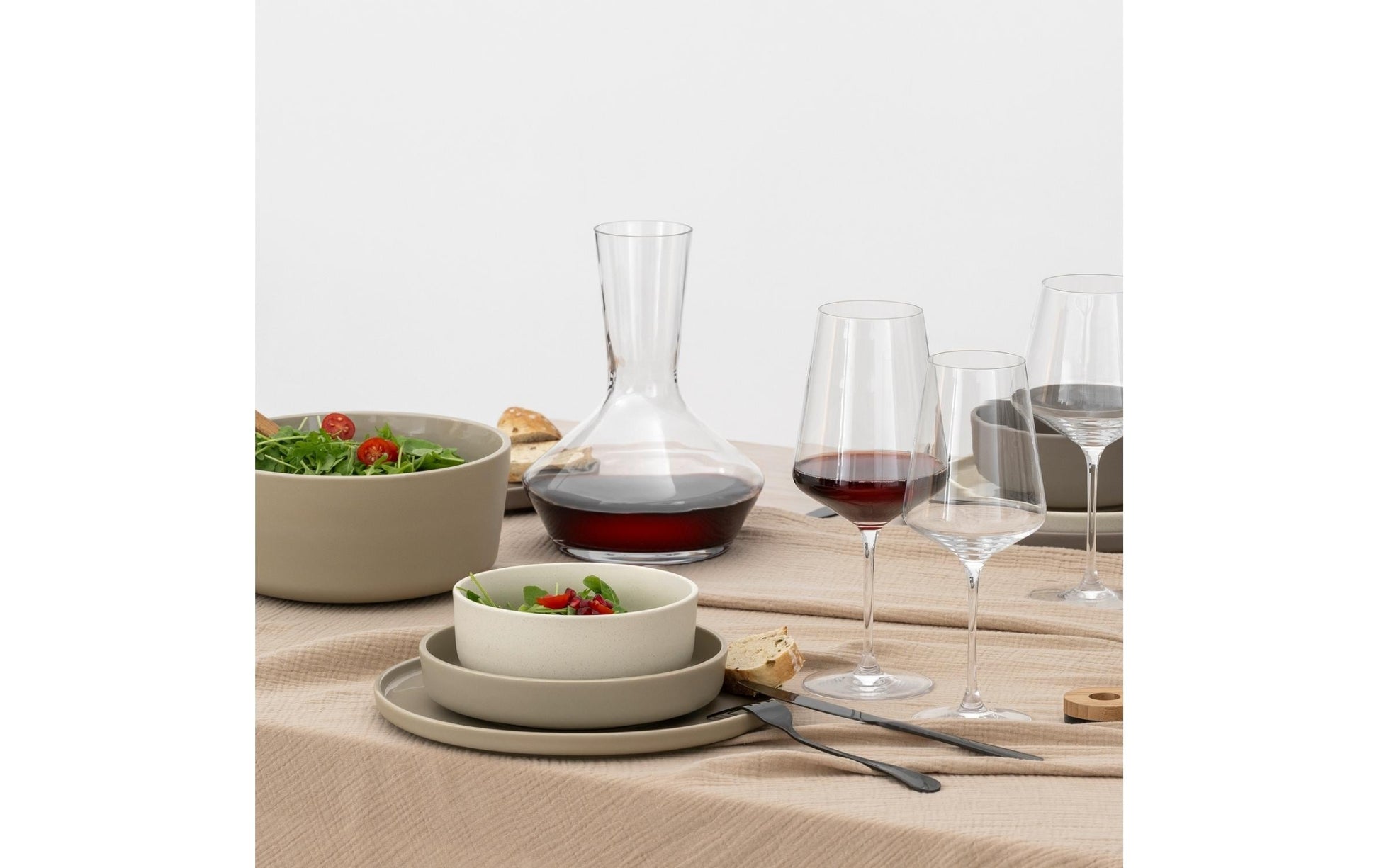 Leonardo Puccini Dekanter – 0,75 l, Kristallglas, Transparent, spülmaschinenbeständig, 3-teilig