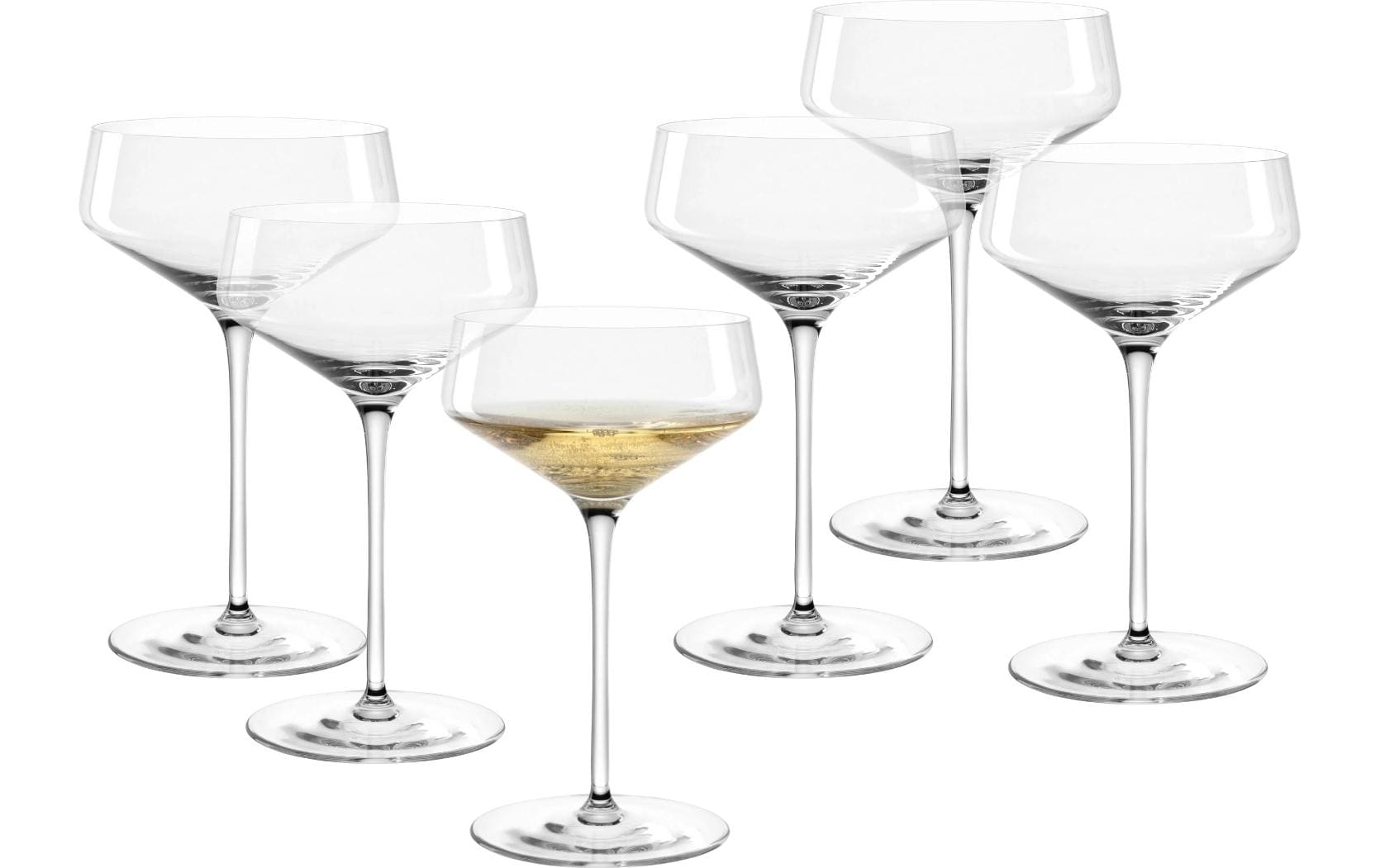 LEONARDO Puccini Champagnerschale – 0,35 l, Kristallglas, transparent, spülmaschinenbeständig, 6 Stück