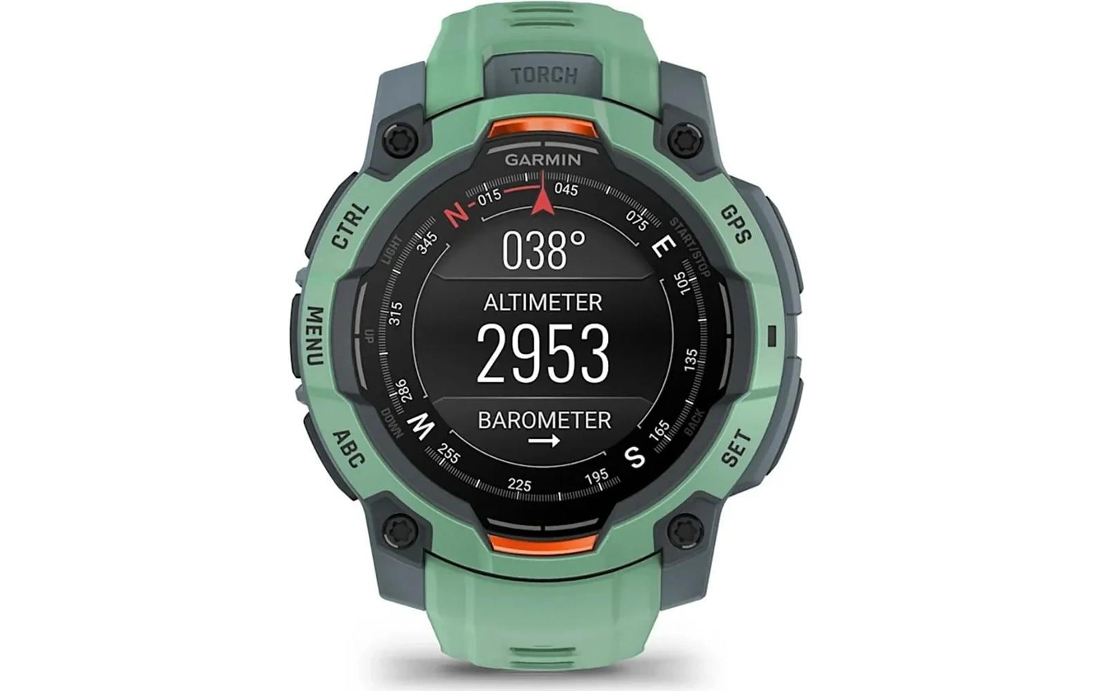 Garmin Instinct 3 – Smartwatch – 45 mm, 1,2", GPS, AMOLED, 10 ATM, Grün, Sportarmband