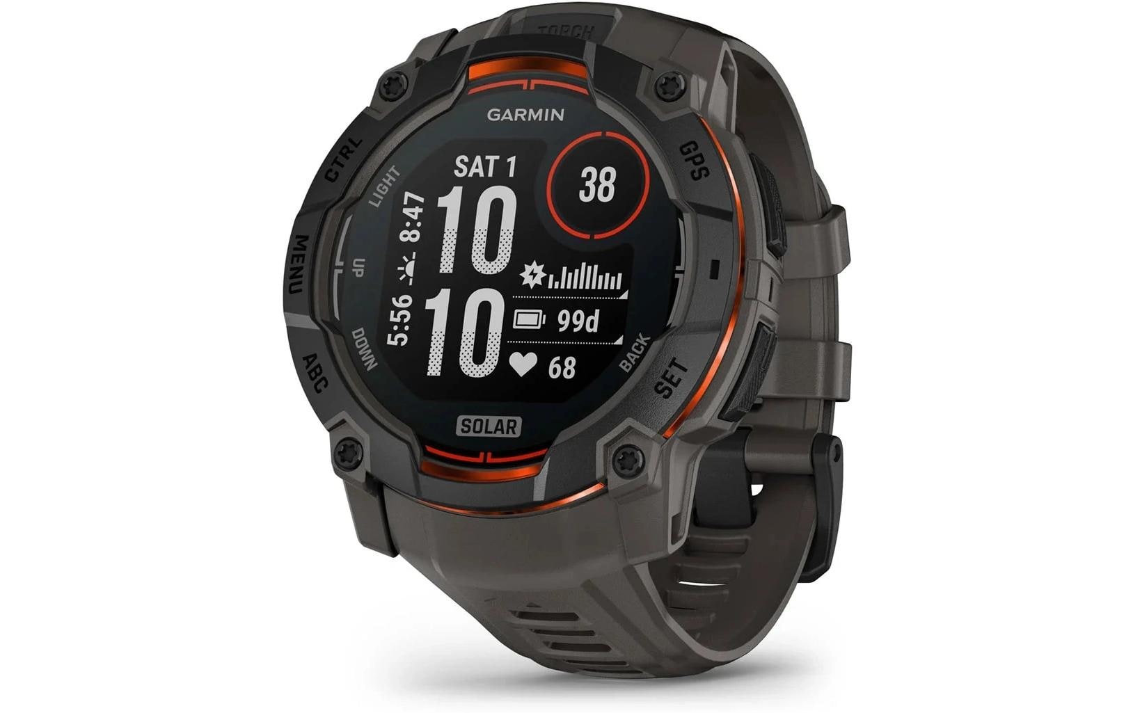 Garmin Instinct 3 Solar – GPS-Smartwatch – 50 mm, GPS, NFC, Schwarz, 26 mm, Sportarmband