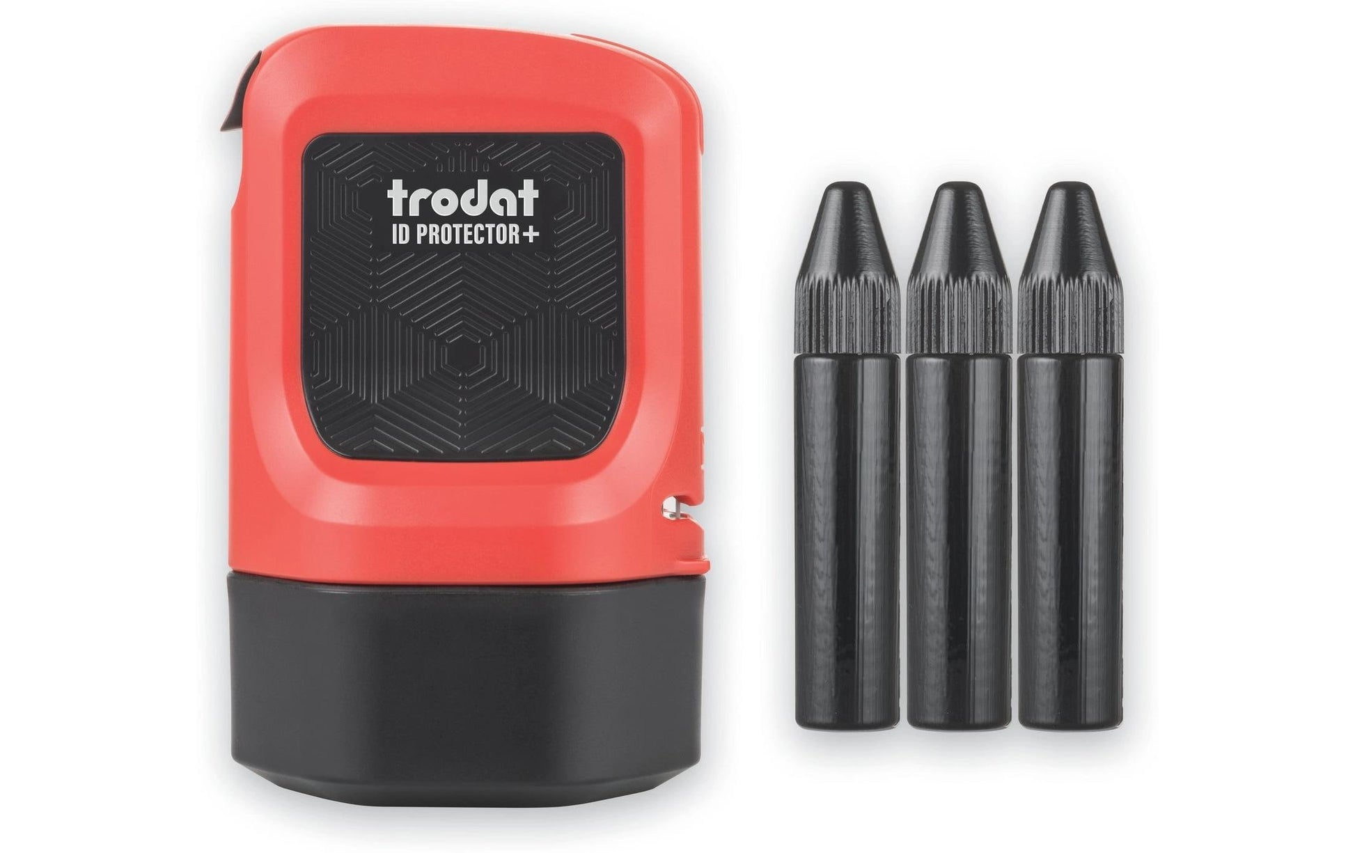 Trodat Adressschutz-Roller ID Protector – inkl. 3 Nachfülltinten (Schwarz, Feuerrot)
