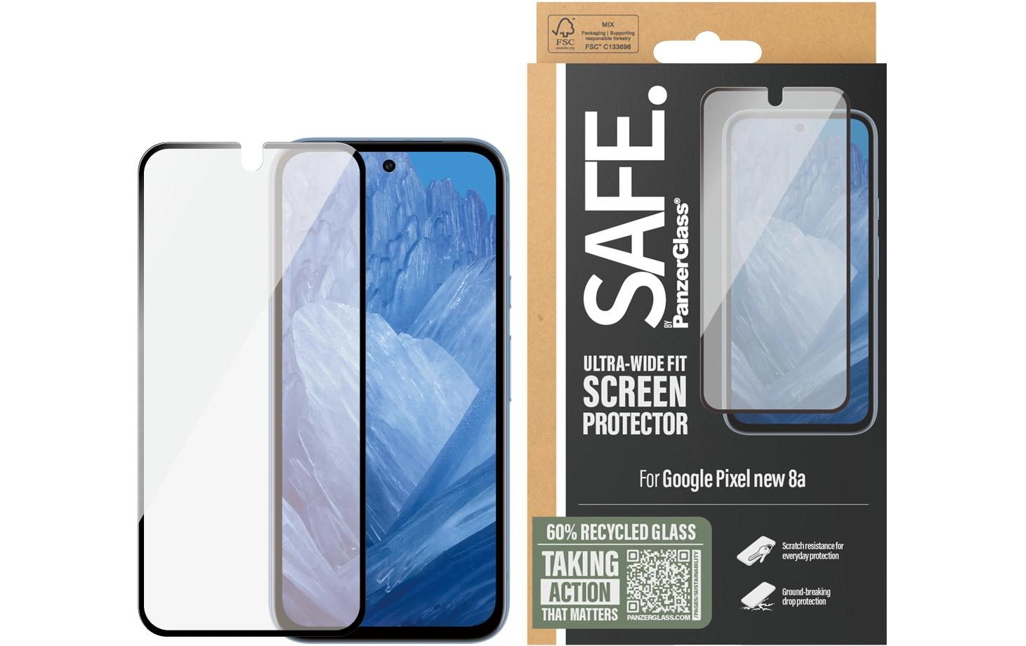 PanzerGlass SAFE. – Displayschutz (Panzerglas), Ultra-Wide Fit – für Pixel 9a