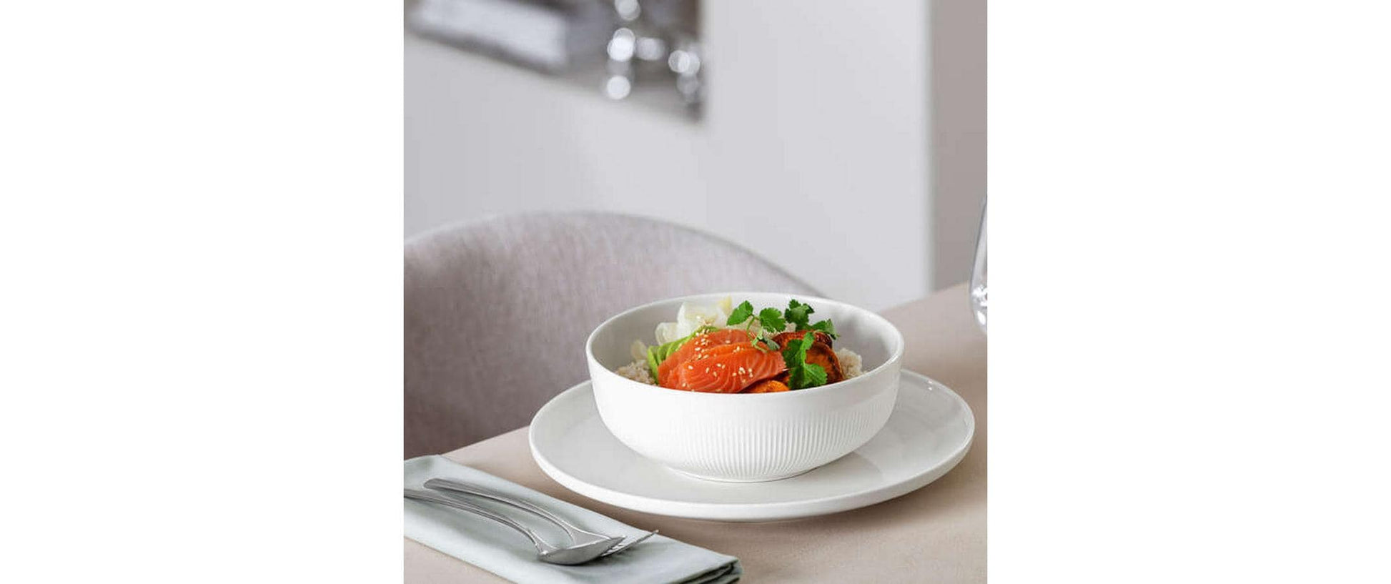 Villeroy & Boch Afina Speiseteller – Porzellan, weiss, Ø 27,2 cm, mikrowellengeeignet, spülmaschinenbeständig