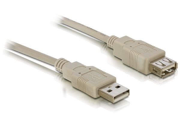 DeLOCK USB-A Verlängerungskabel (Stecker auf Buchse) – USB 2.0 (480 Mbit/s) – 3 m – Beige
