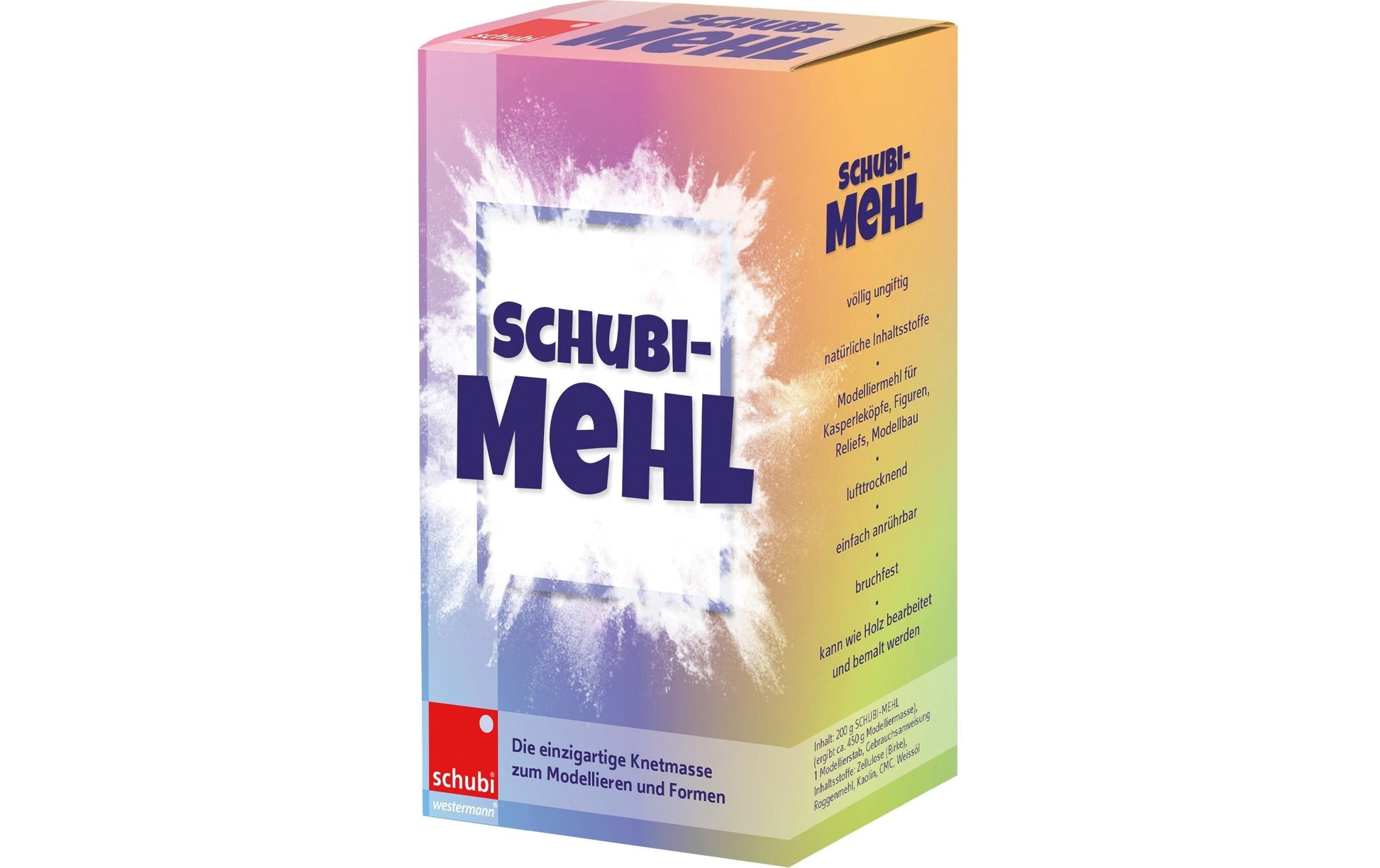 Basteln Schubi – Modelliermasse, Holz, Weiss, lufttrocknend, 200 g