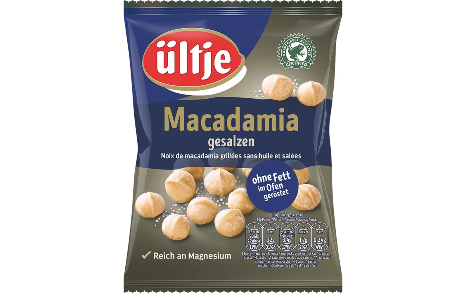 Ültje Macadamianüsse & Kerne – geröstet & gesalzen, vegan – 150 g