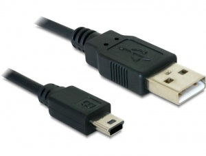 DeLOCK USB-A auf Mini-USB-B Kabel – USB 2.0 (480 Mbit/s) – 0,7 m – Schwarz