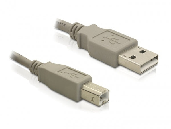 DeLOCK USB-A auf USB-B Kabel – USB 2.0 (480 Mbit/s) – 3 m – Grau
