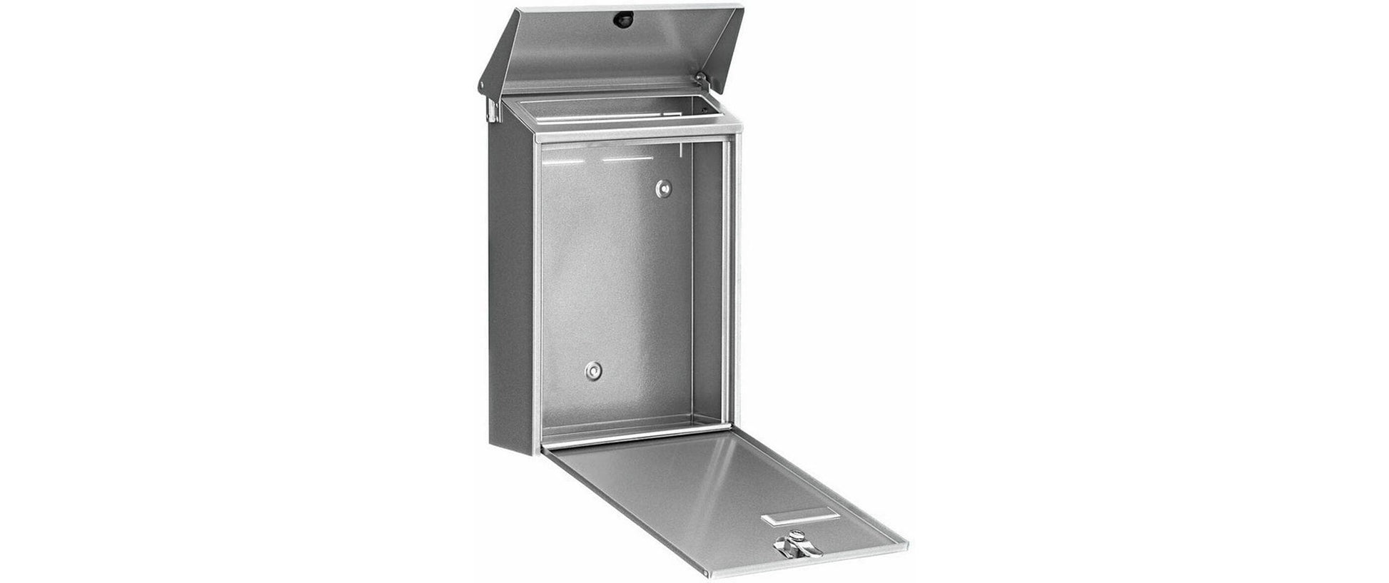 BURG-WÄCHTER Daily 5861 SI Briefkasten – Stahl – Silber – verschliessbar, 2 Schlüssel – 225 × 305 × 75 mm