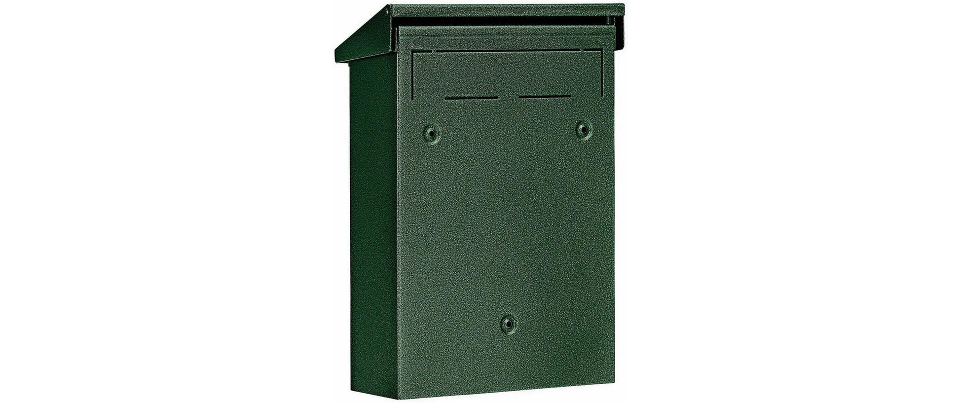 BURG-WÄCHTER Wandmontierter Briefkasten – Stahl, Grün, 22,5 × 7,5 × 30,5 cm