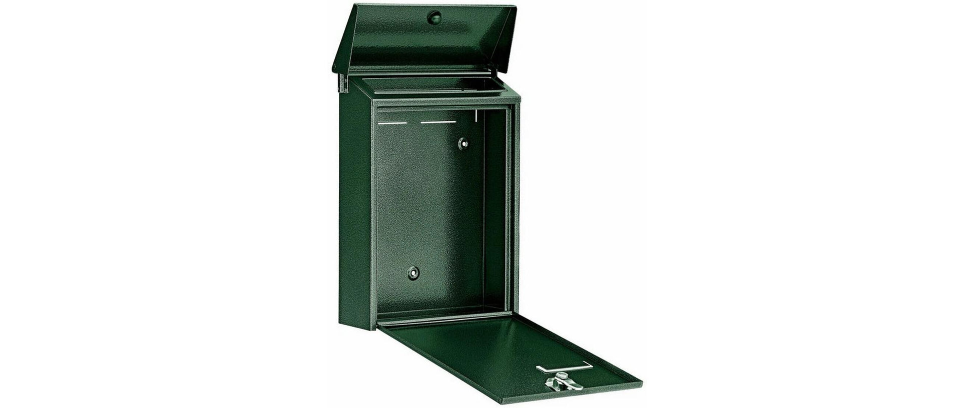 BURG-WÄCHTER Wandmontierter Briefkasten – Stahl, Grün, 22,5 × 7,5 × 30,5 cm
