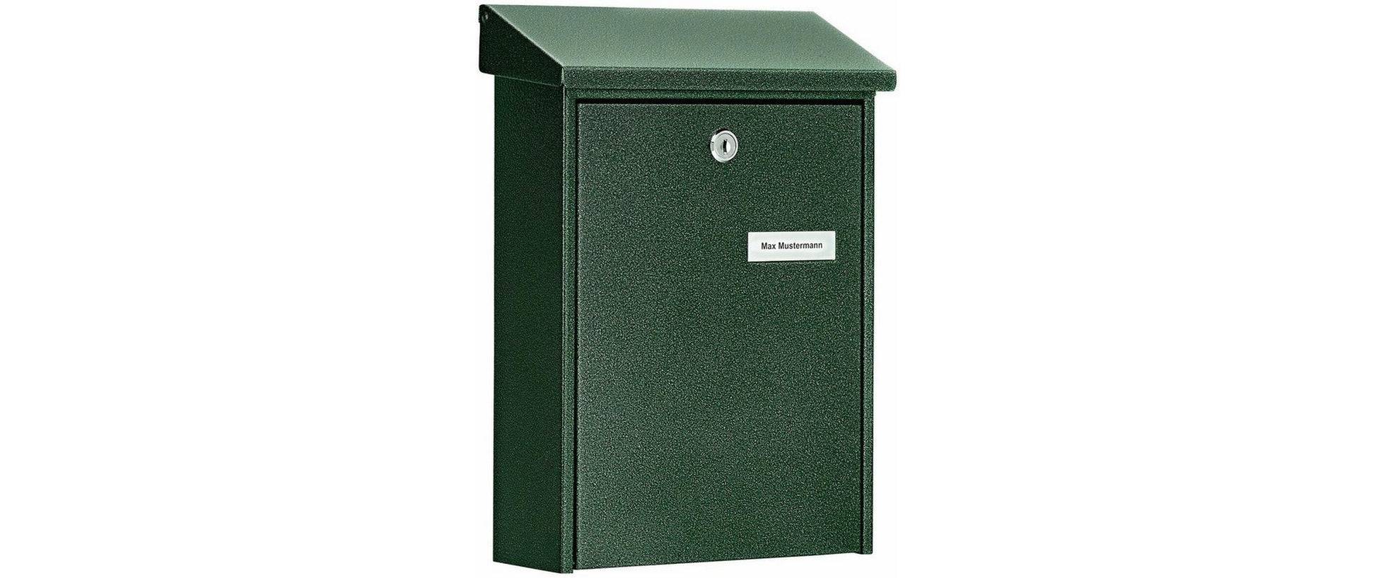 BURG-WÄCHTER Wandmontierter Briefkasten – Stahl, Grün, 22,5 × 7,5 × 30,5 cm