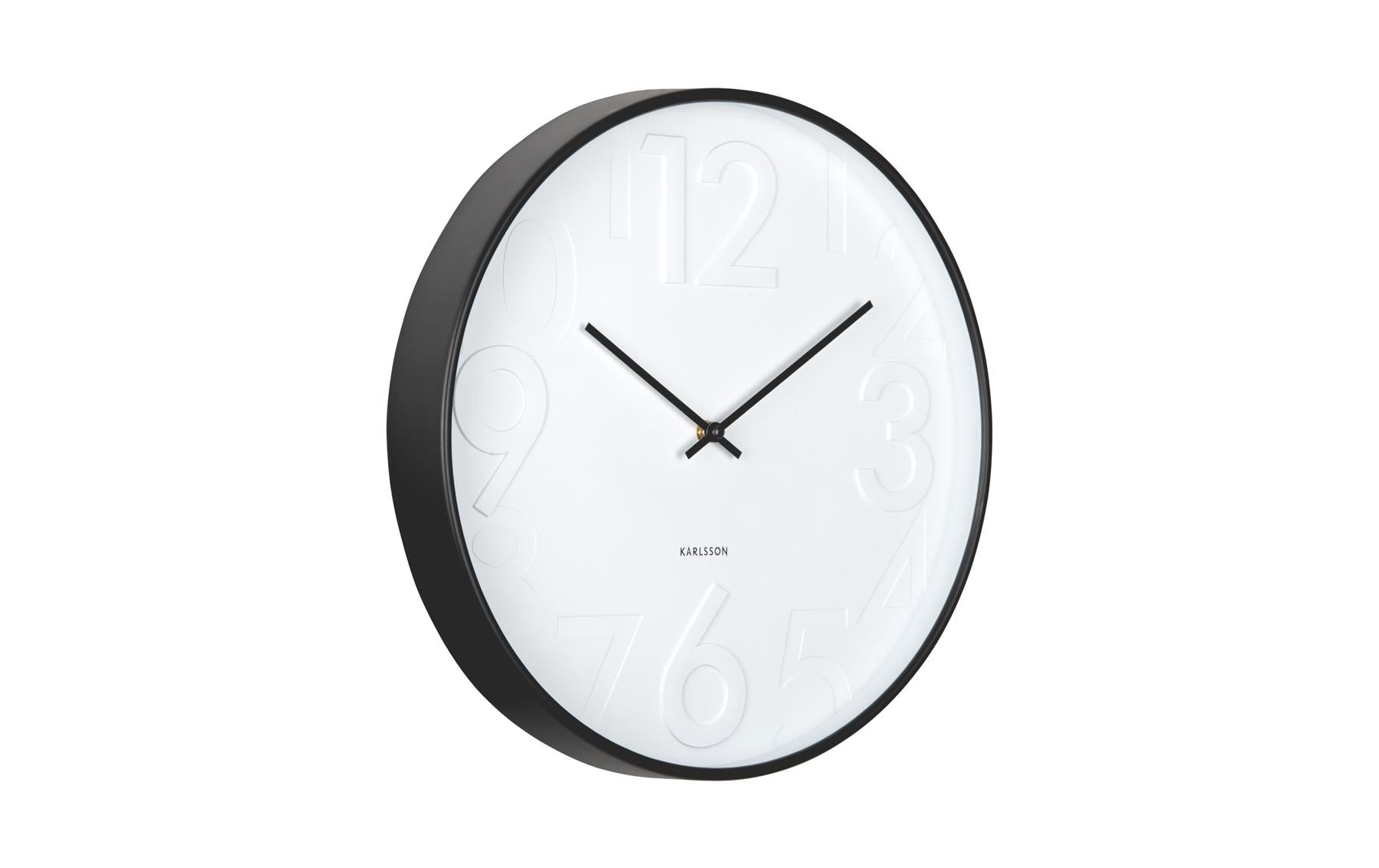 Karlsson Wanduhr Ayuno – Ø 40 cm, schwarz, Kunststoff