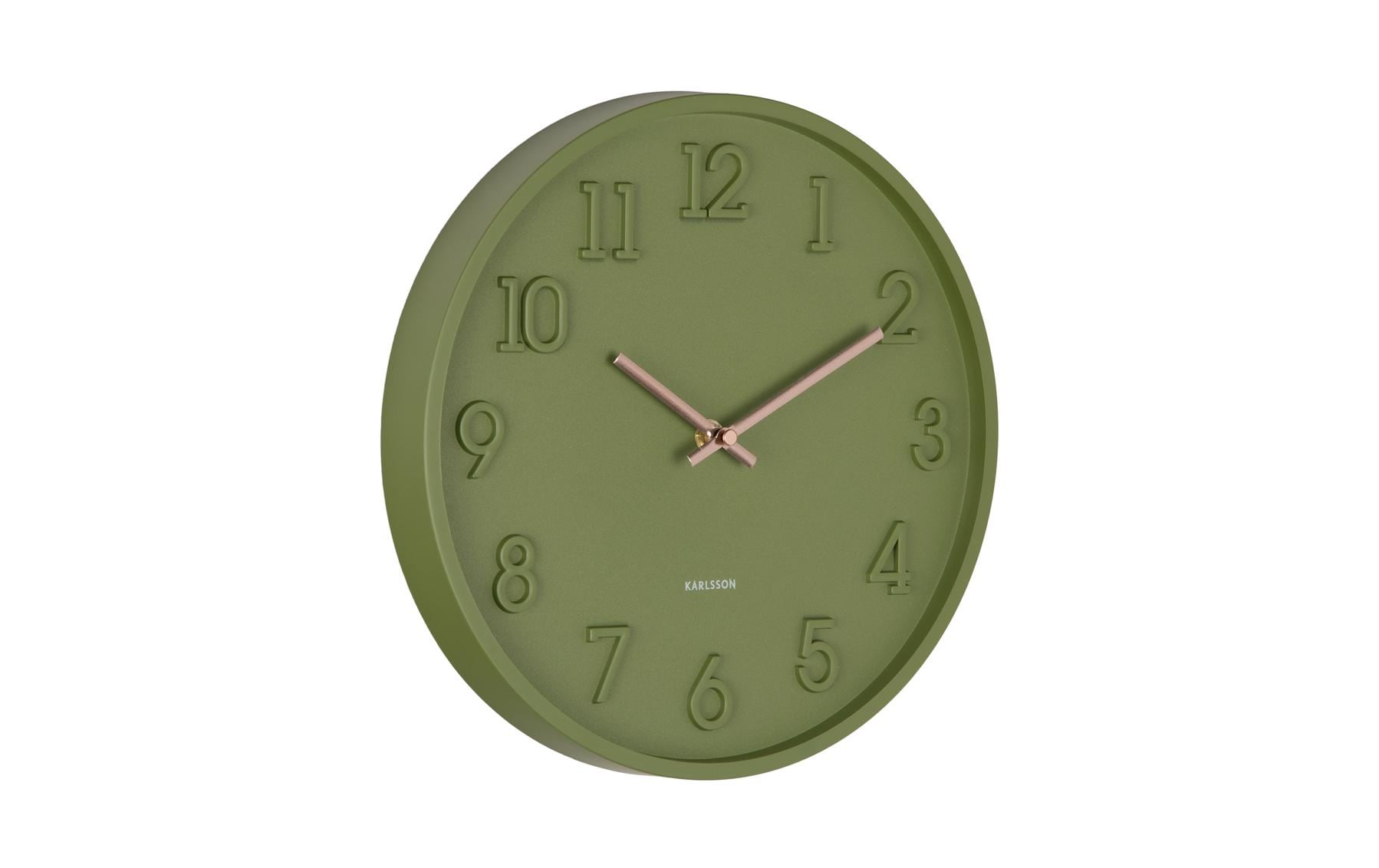 Karlsson Wanduhr Calma – Ø 30 cm, grün, Kunststoff