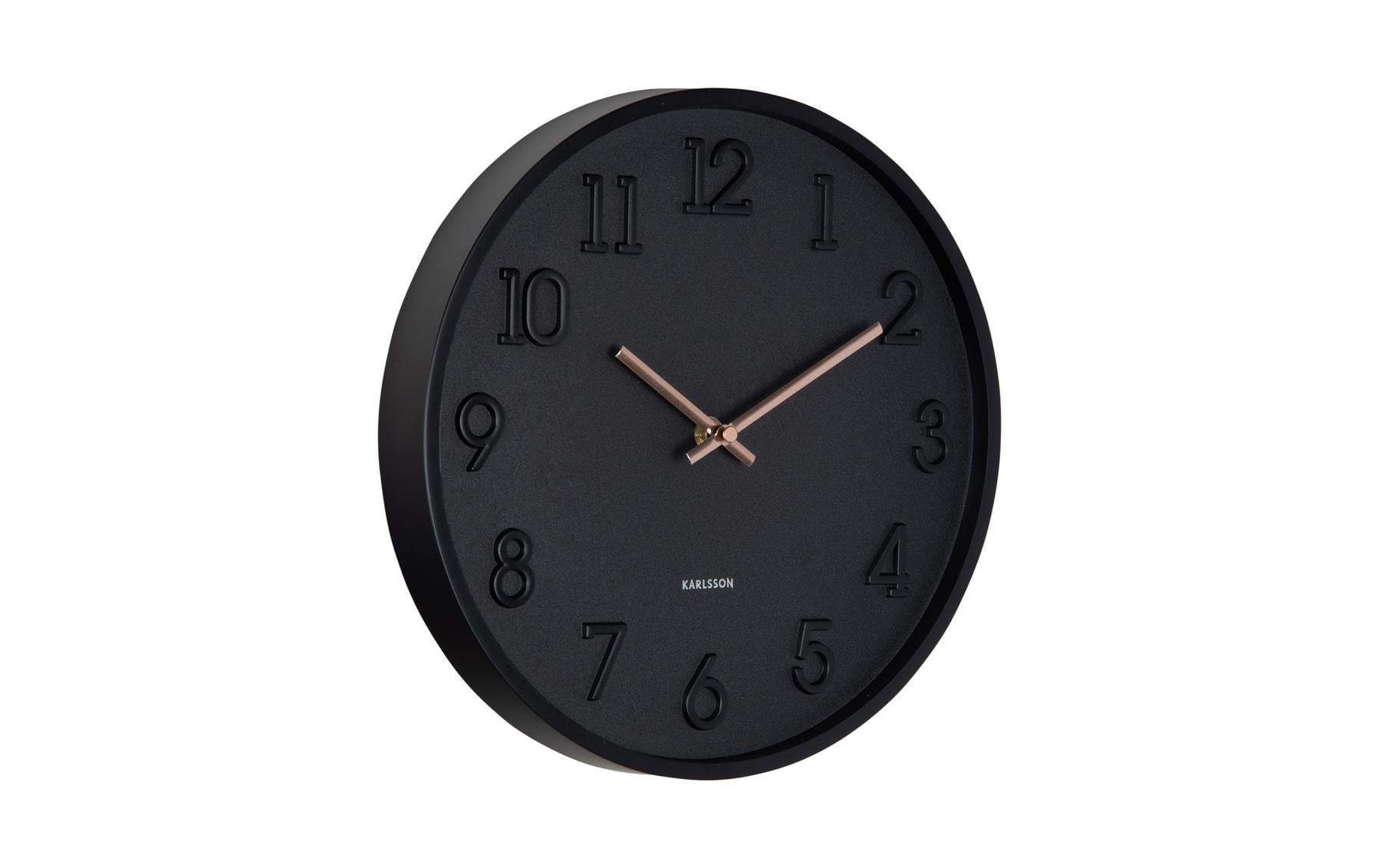 Karlsson Wanduhr Calma – Ø 30 cm, schwarz, Kunststoff