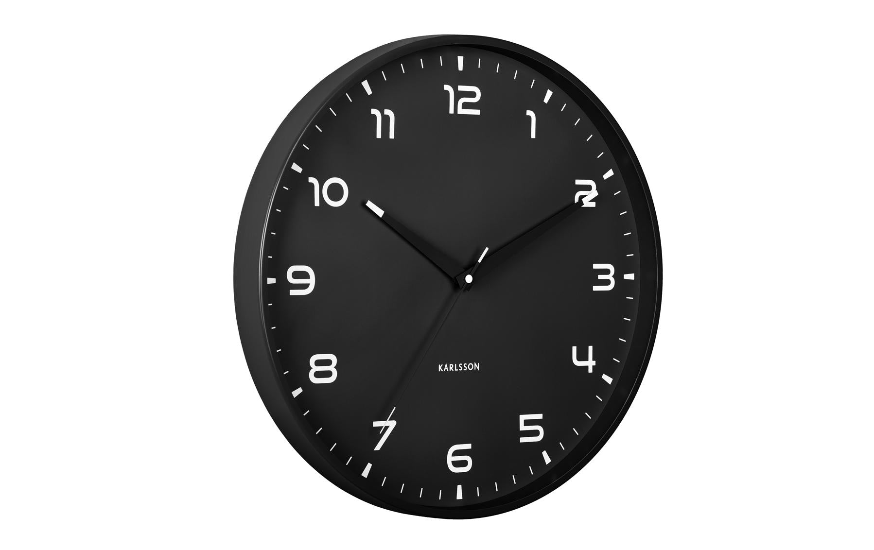 Karlsson Wanduhr Orgullo, Schwarz, Aluminium