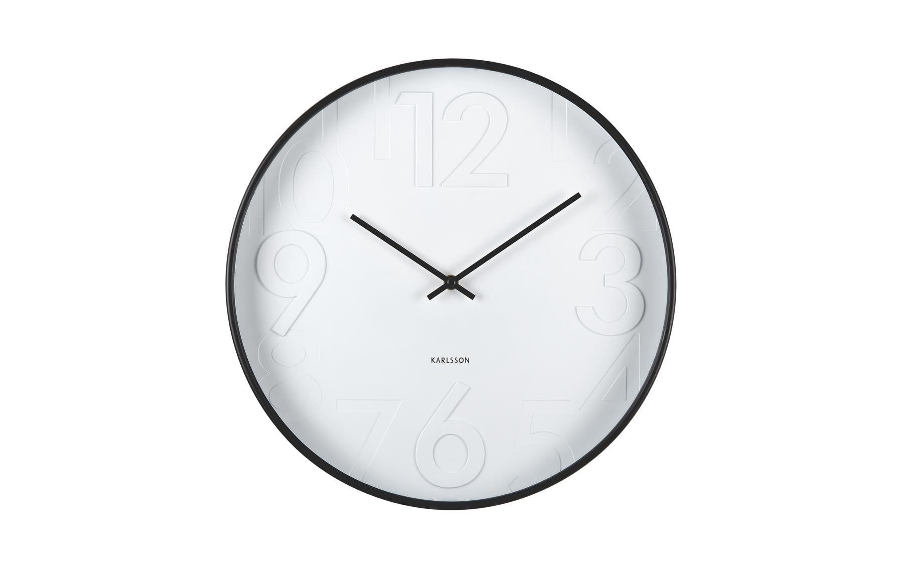 Karlsson Wanduhr Ayuno – Ø 40 cm, schwarz, Kunststoff