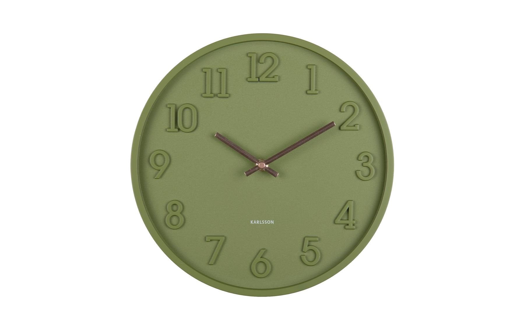 Karlsson Wanduhr Calma – Ø 30 cm, grün, Kunststoff