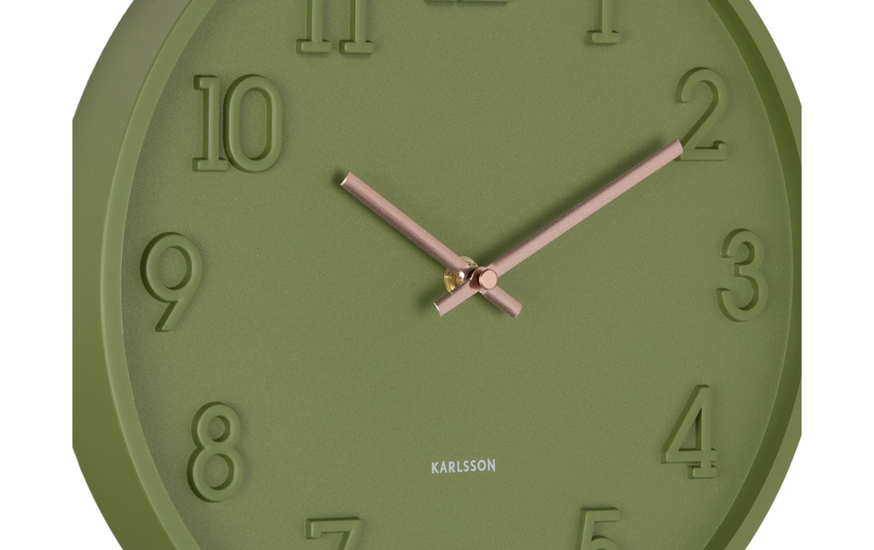 Karlsson Wanduhr Calma – Ø 30 cm, grün, Kunststoff