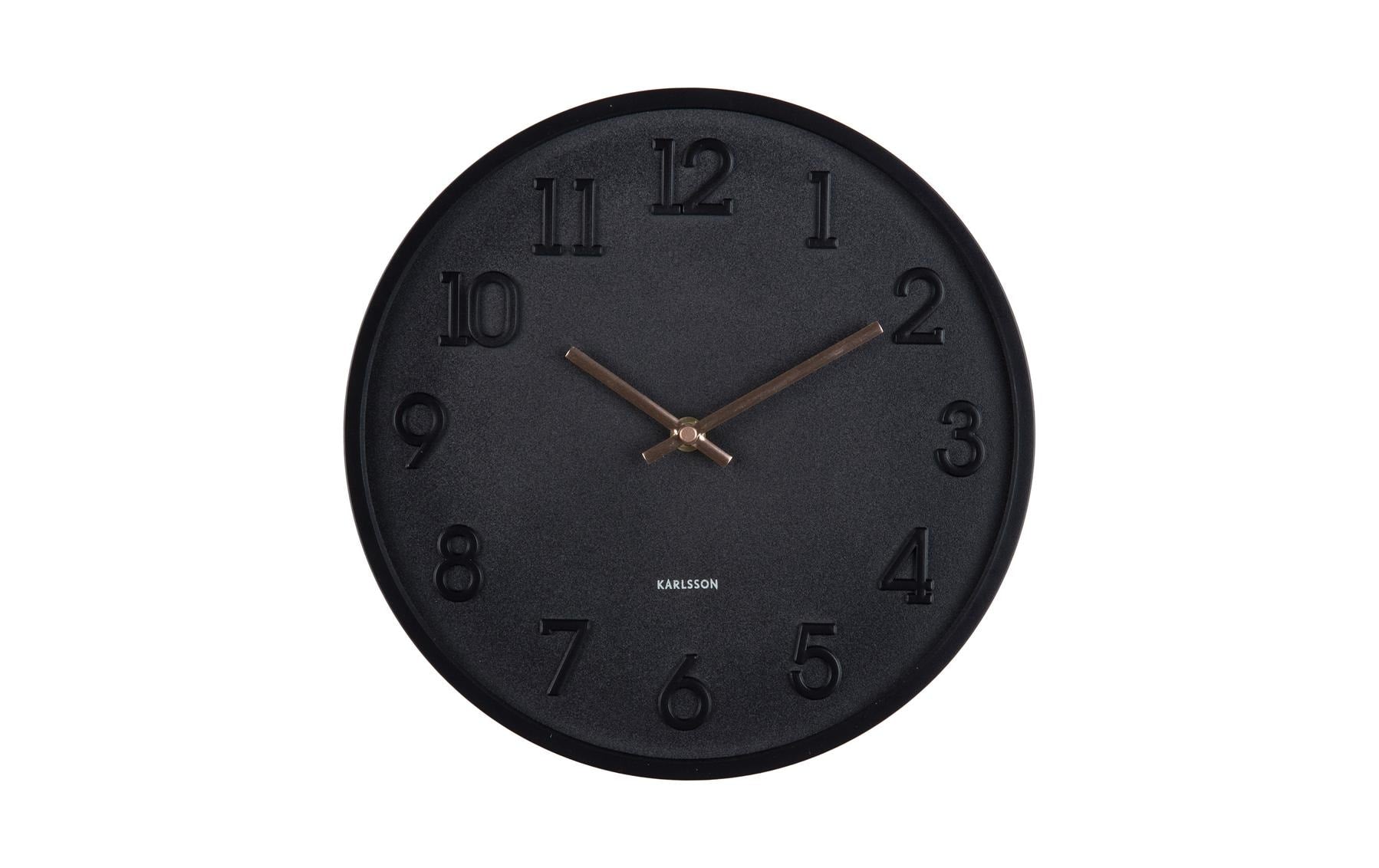 Karlsson Wanduhr Calma – Ø 30 cm, schwarz, Kunststoff