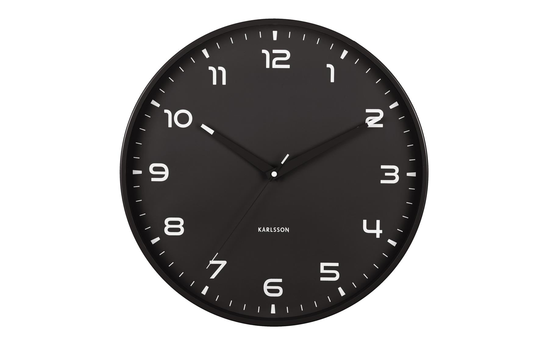 Karlsson Wanduhr Orgullo, Schwarz, Aluminium