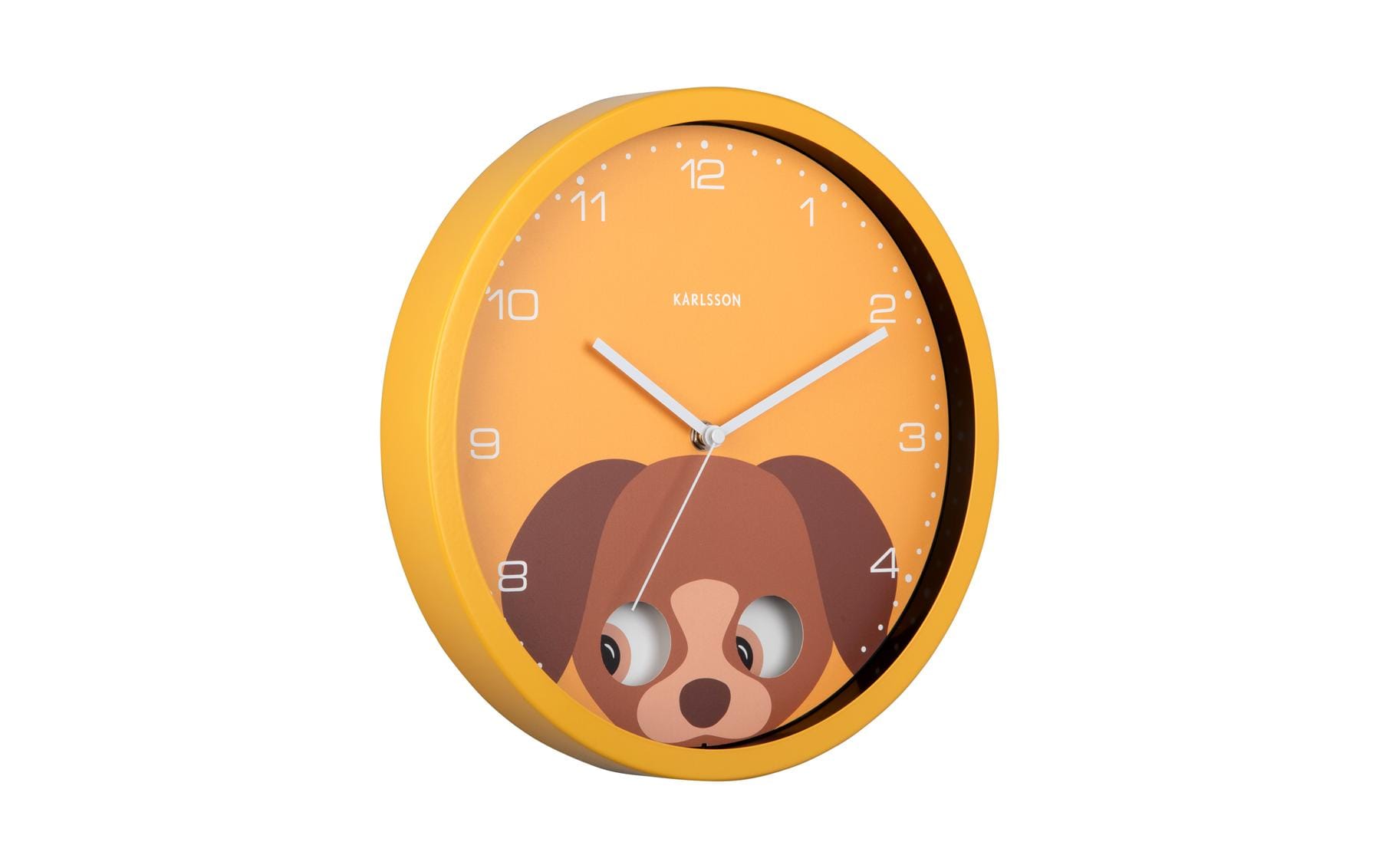 Karlsson Wanduhr Hund – Gelb, Metall