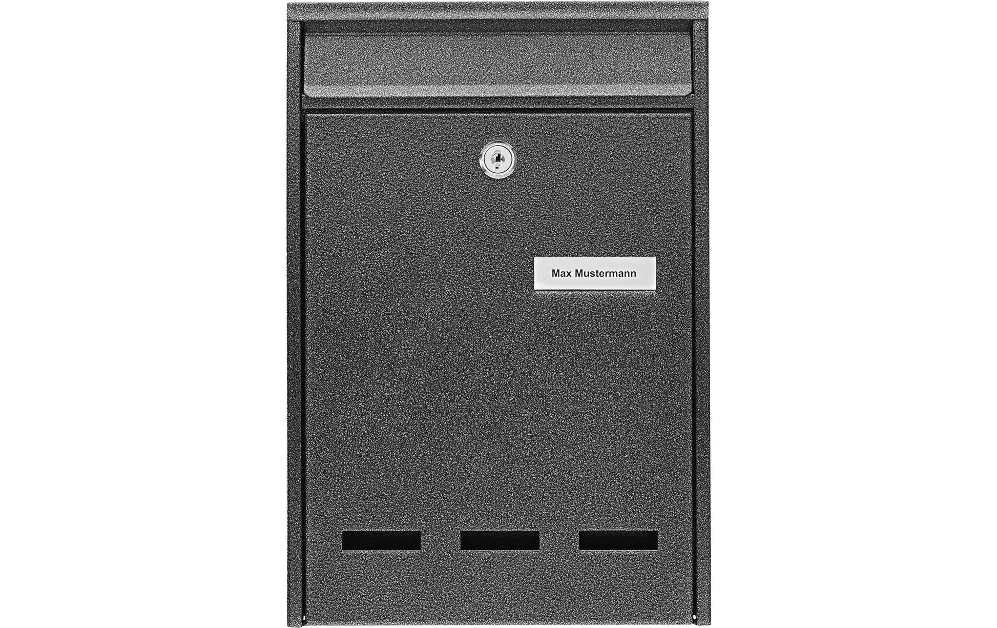 BURG-WÄCHTER Briefkasten Pocket 5871 E – schwarz, Stahl, 21,5 × 31,5 × 7,5 cm, verschliessbar