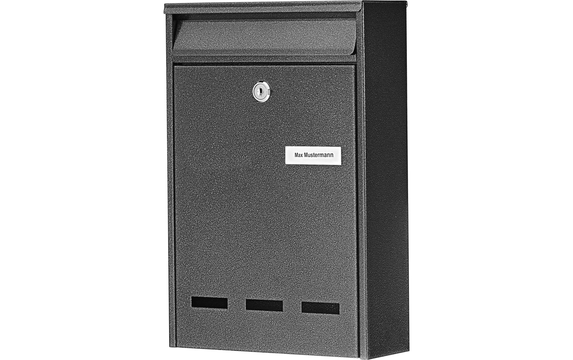 BURG-WÄCHTER Briefkasten Pocket 5871 E – schwarz, Stahl, 21,5 × 31,5 × 7,5 cm, verschliessbar