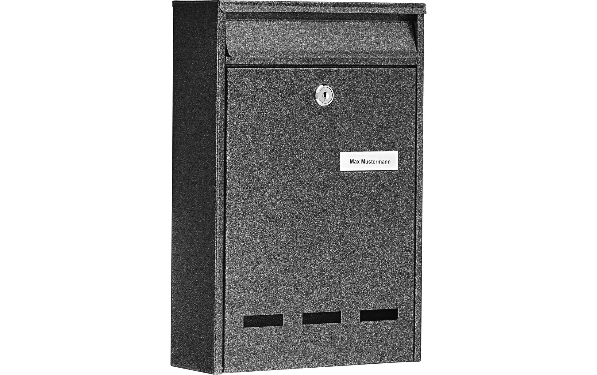 BURG-WÄCHTER Briefkasten Pocket 5871 E – schwarz, Stahl, 21,5 × 31,5 × 7,5 cm, verschliessbar