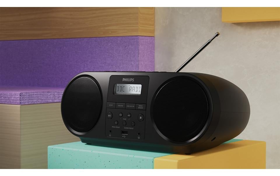Philips TAZ6000/10 – DAB-/Internetradio – Portabel – UKW, Akkubetrieb – Schwarz