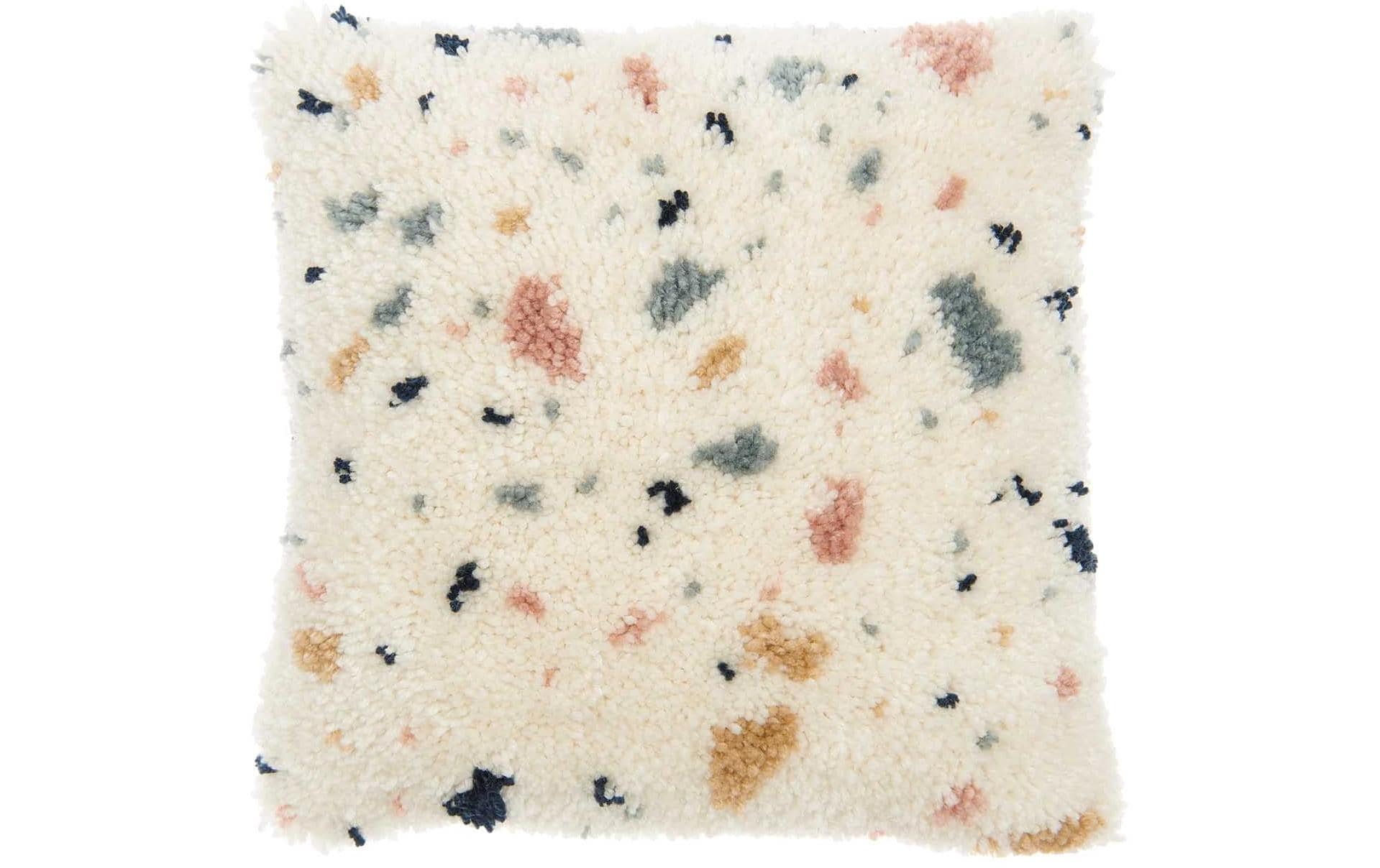 Rico Design Hooki Hooki – Knüpfset Kissen Terrazzo – 40 × 40 cm – ab 8 Jahren