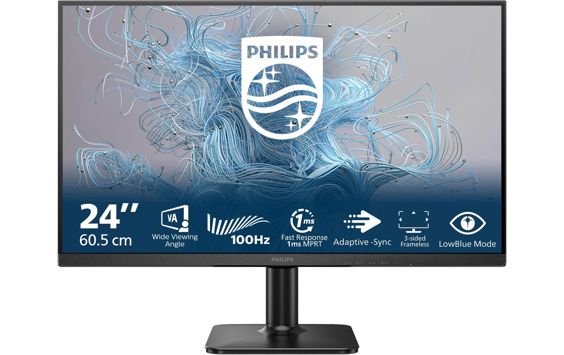 Philips 24E2N1100LB/00 – Monitor, 23,8", 1920 × 1080 (Full HD), VA, 100 Hz, Adaptive Sync, Schwarz