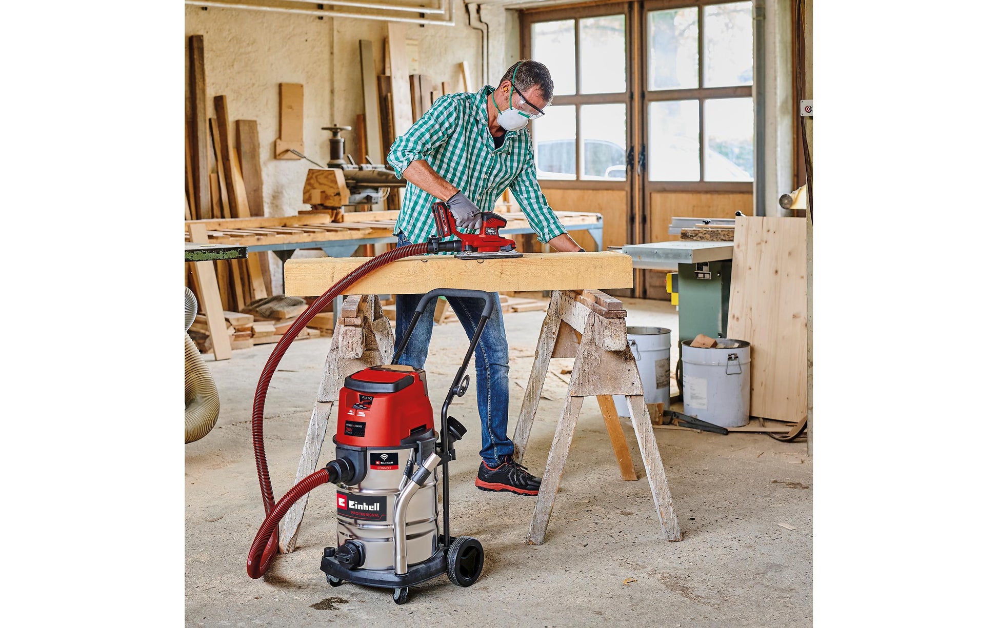 Einhell professional Einhell Nass-/Trockensauger TP-VC 36/30 S Auto-Solo – 2-in-1, 900 W, 30 l, Akkubetrieb