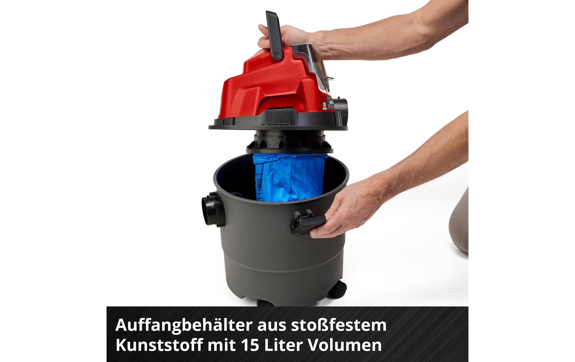Einhell Absauganlage TC-VC 18/15 Li-Solo – 2-in-1, 15 l, Akkubetrieb, Schlauch 1,5 m