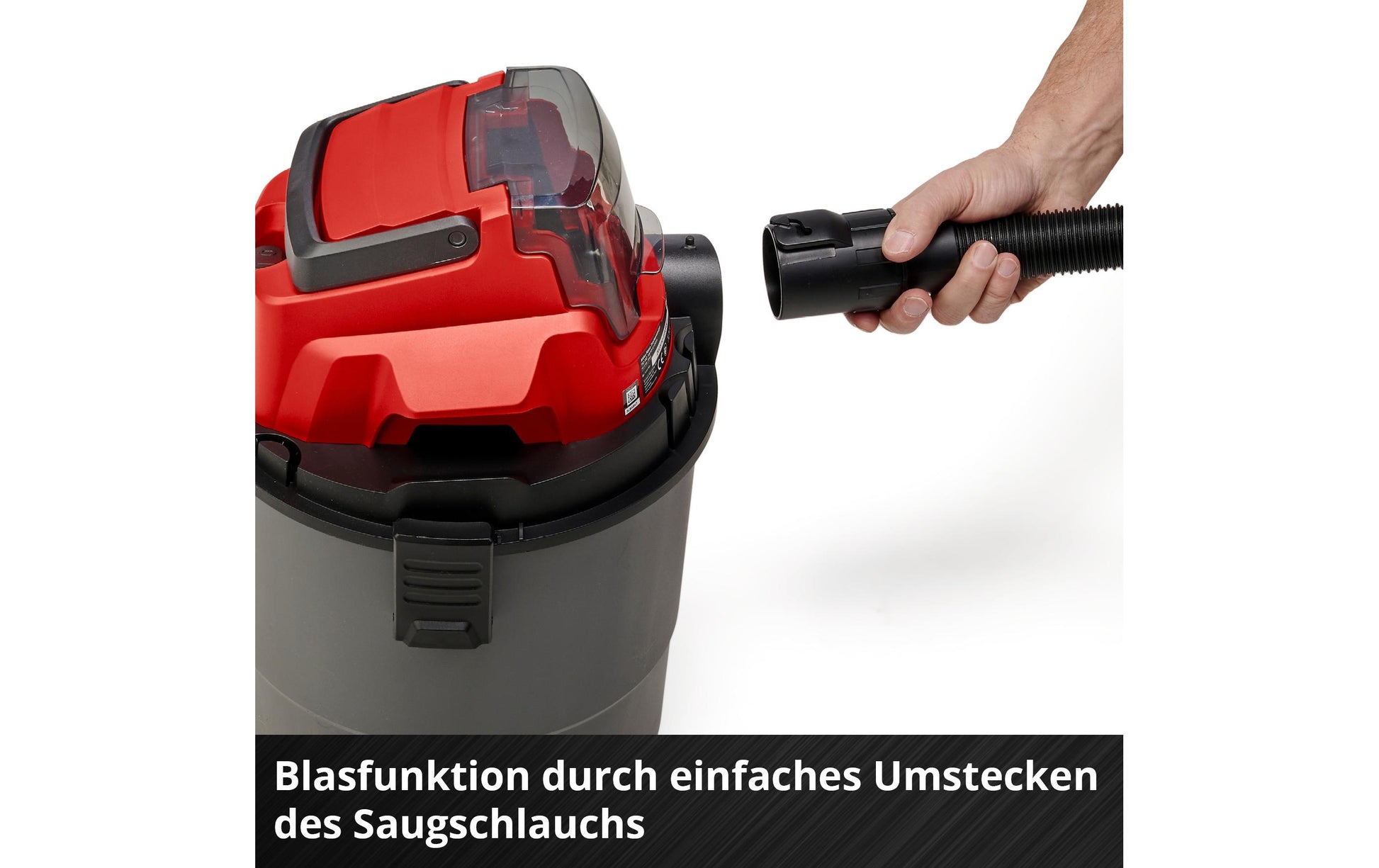 Einhell Absauganlage TC-VC 18/15 Li-Solo – 2-in-1, 15 l, Akkubetrieb, Schlauch 1,5 m
