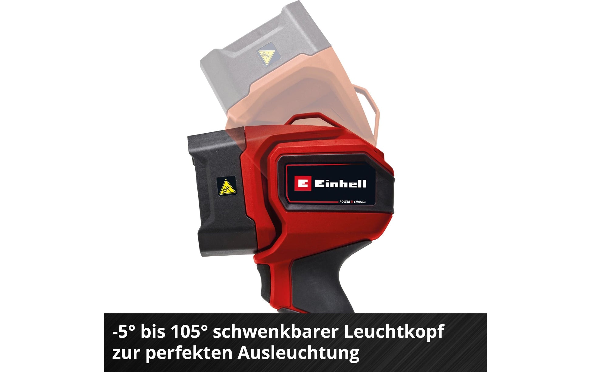 Einhell Taschenlampe TC-CL 18/350 Li - Solo – Akku (Power X-Change) – Rot