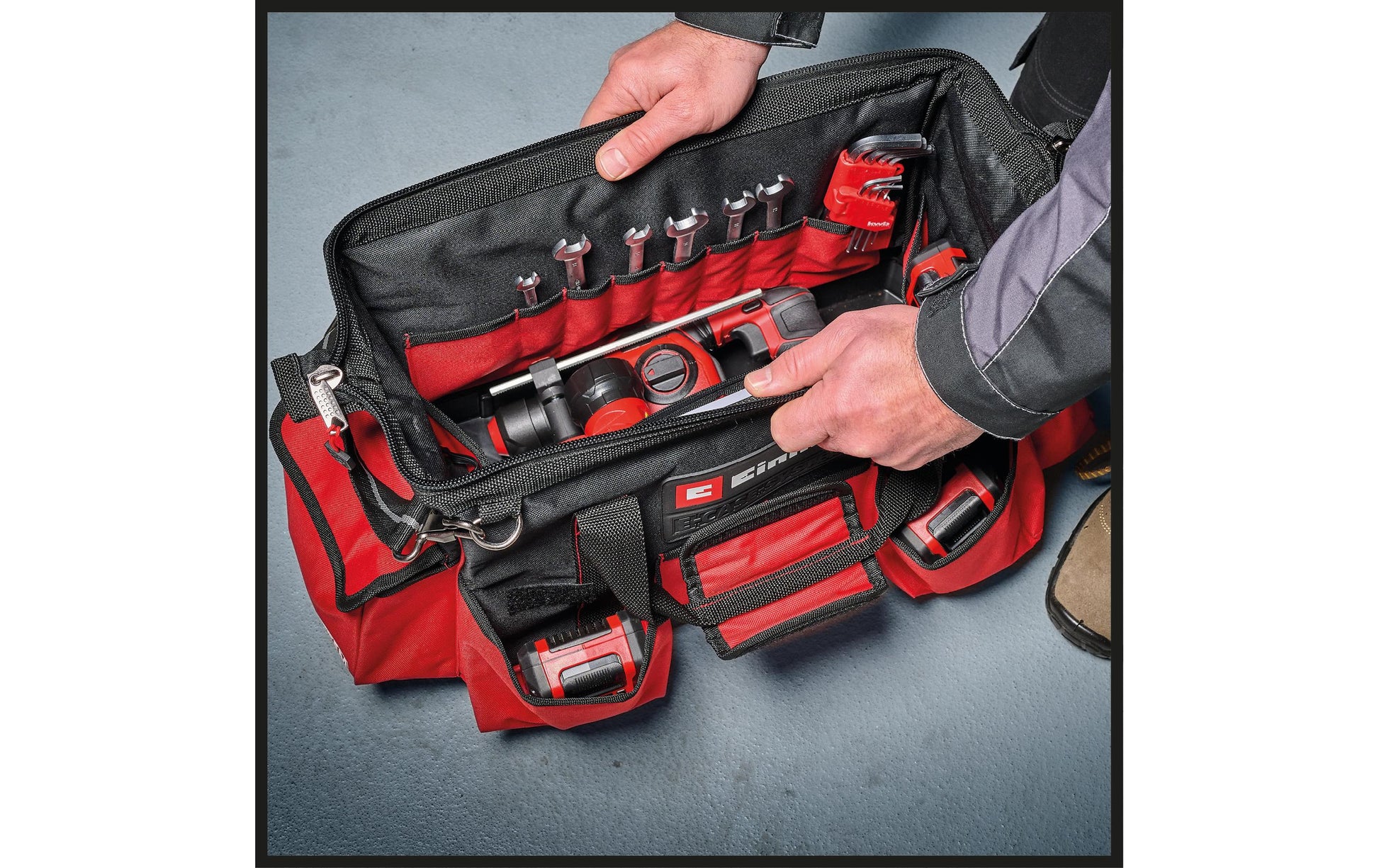 Einhell Werkzeugtasche – bestückt, rot