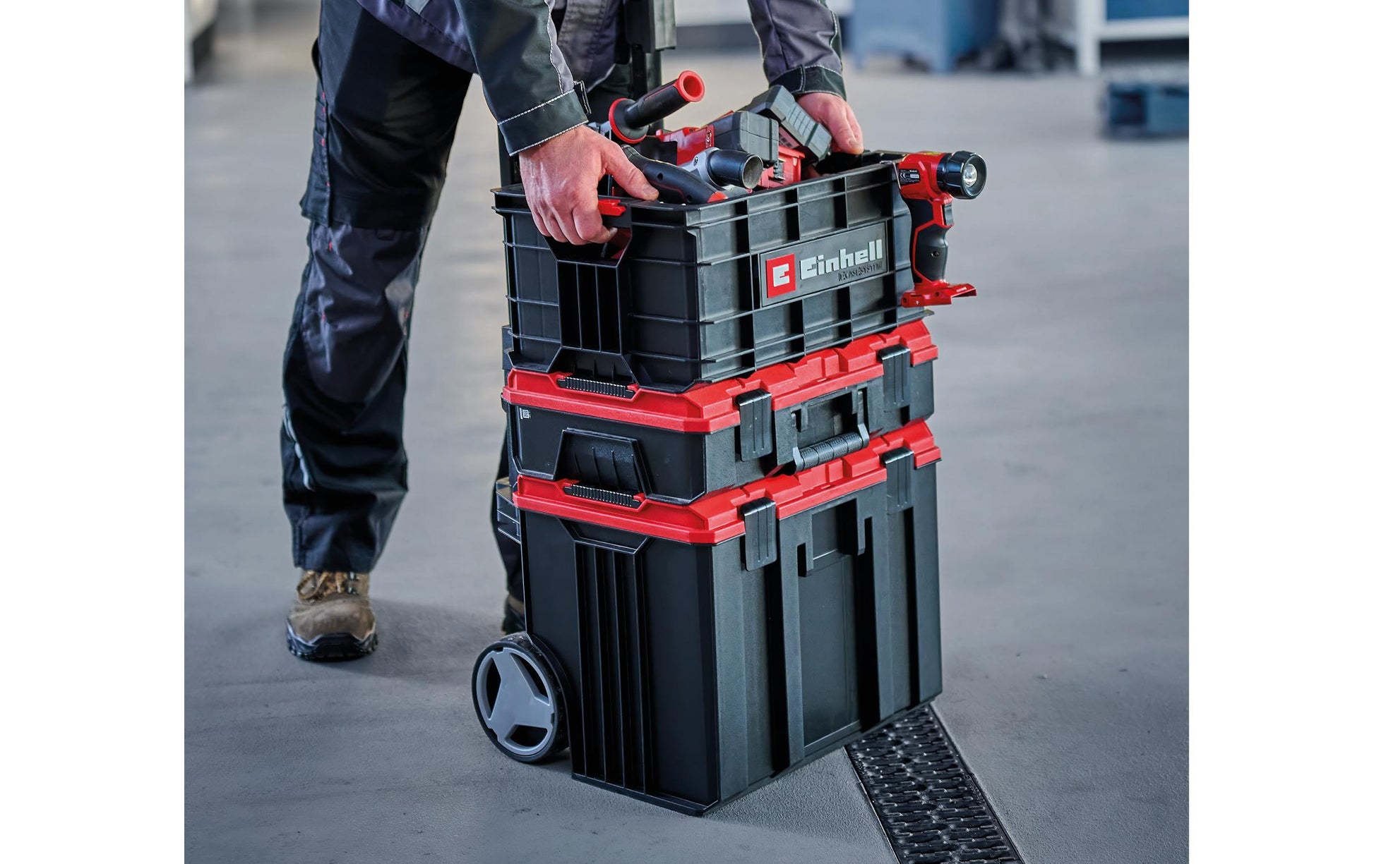 Einhell Systemkoffer – bestückt, schwarz