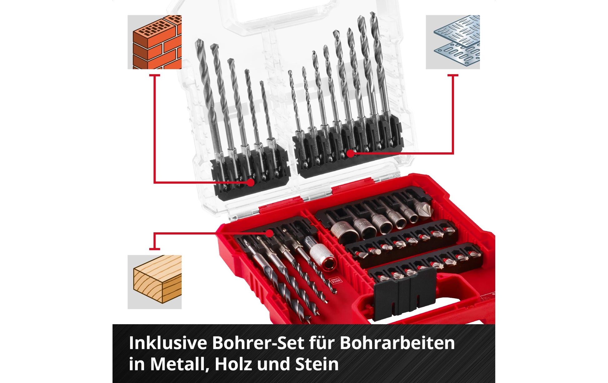 Einhell Bit-Set, Sechskant, L-CASE LS, 40 Stk.