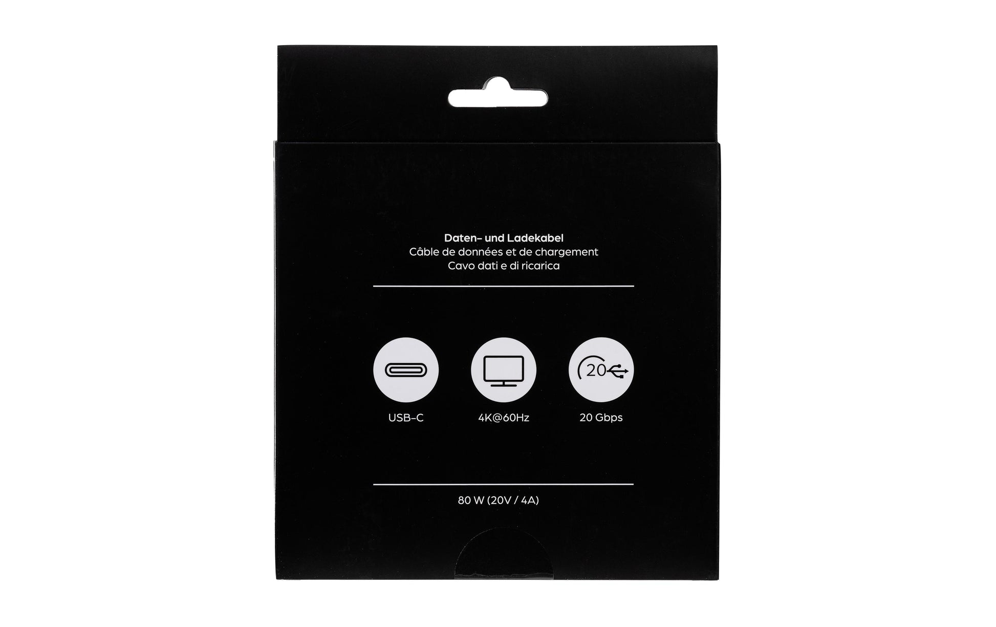 ONIT USB-C auf USB-C Kabel – USB4 20 Gbit/s – 3 m – PD 80 W – Abgewinkelt, Textilmantel – Schwarz/Grau