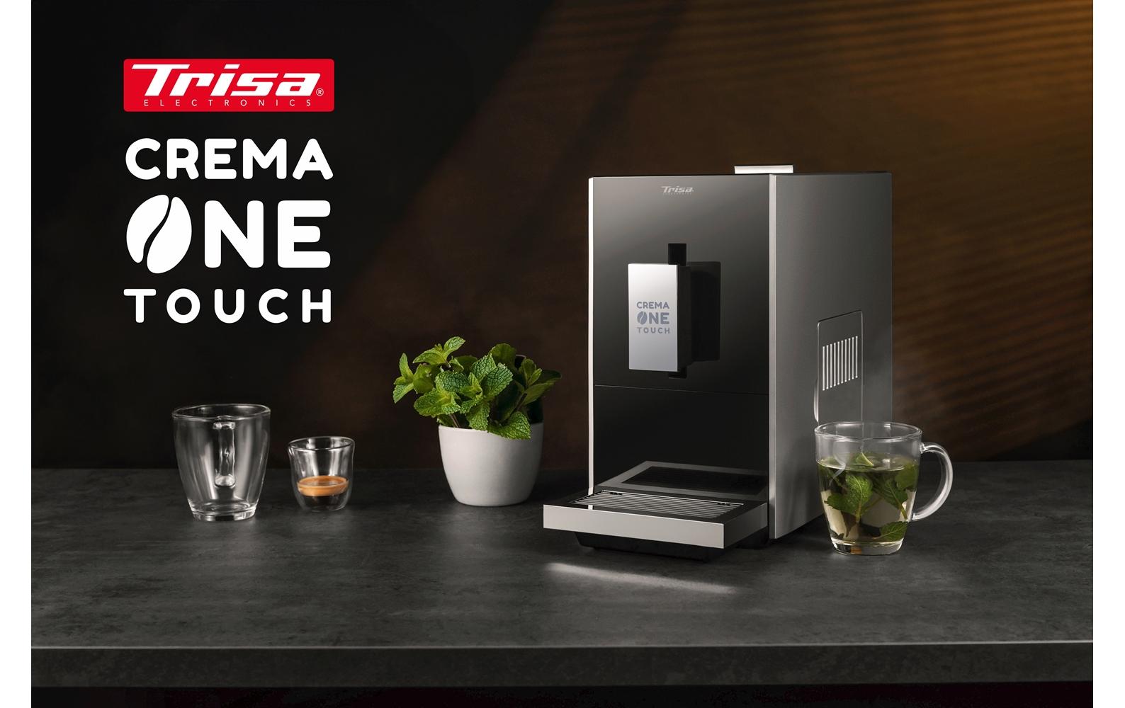 Trisa Crema One Touch 6220.4245 Kaffeevollautomat – 1,2 l, 130 g Bohnenbehälter, 19 bar, schwarz/silber