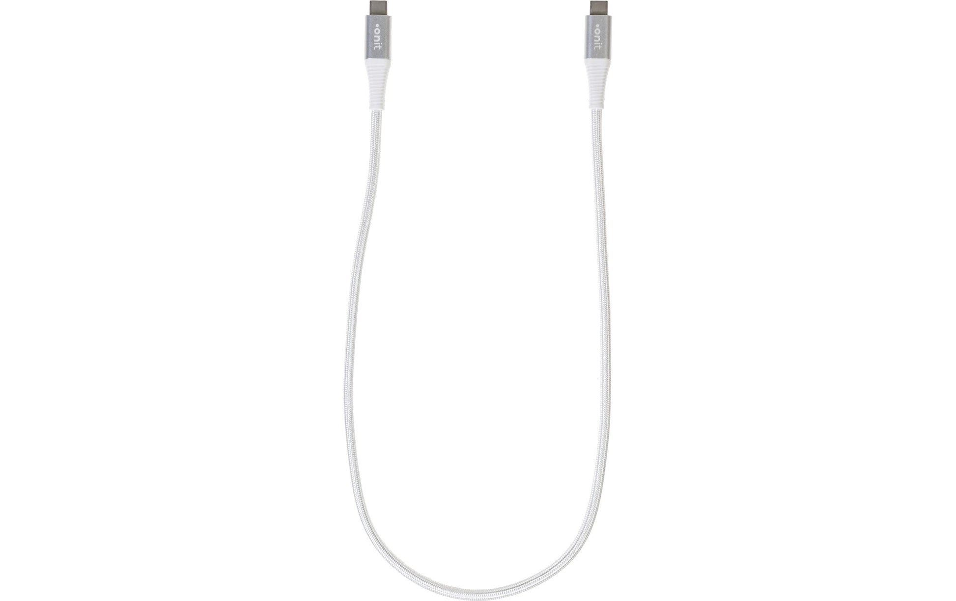 ONIT USB-C auf USB-C Kabel – USB 3.2 Gen 1 (5 Gbit/s) – 0,5 m – PD 60 W – Textilmantel, Nylon – Weiss